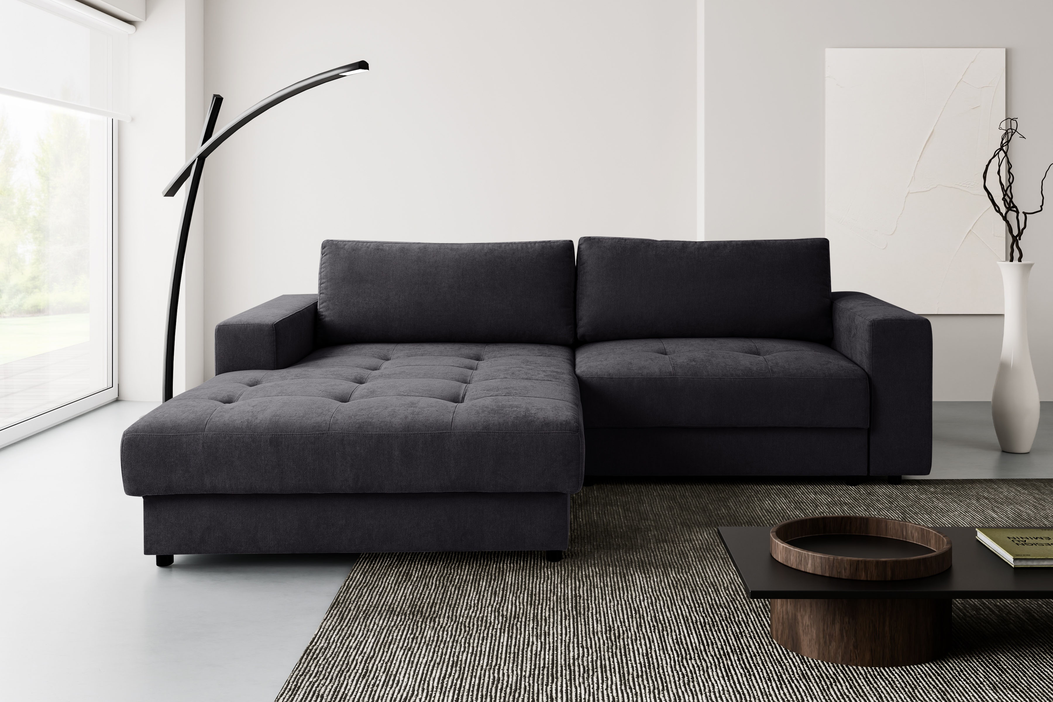 WERK2 Ecksofa "Indiana 270 x 182 cm inkl. Bettfunktion & Bettkasten modern und bequem" Luxus-Microfaser weich ENJOY NEW, L-Form, XXL, Schlaffunktion