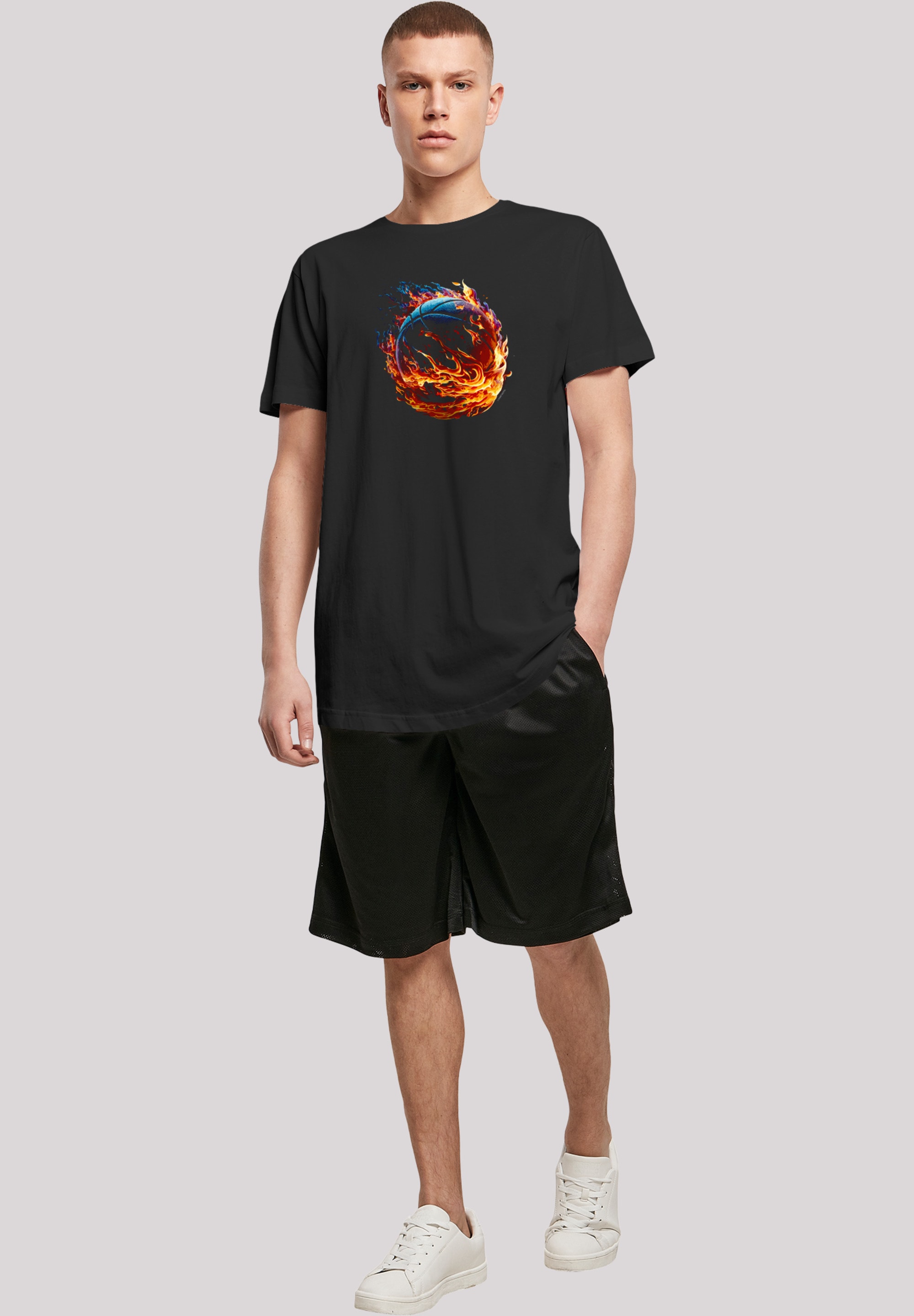 Black Friday F4NT4STIC T-Shirt »Basketball On Fire Sport LONG«, Print | BAUR