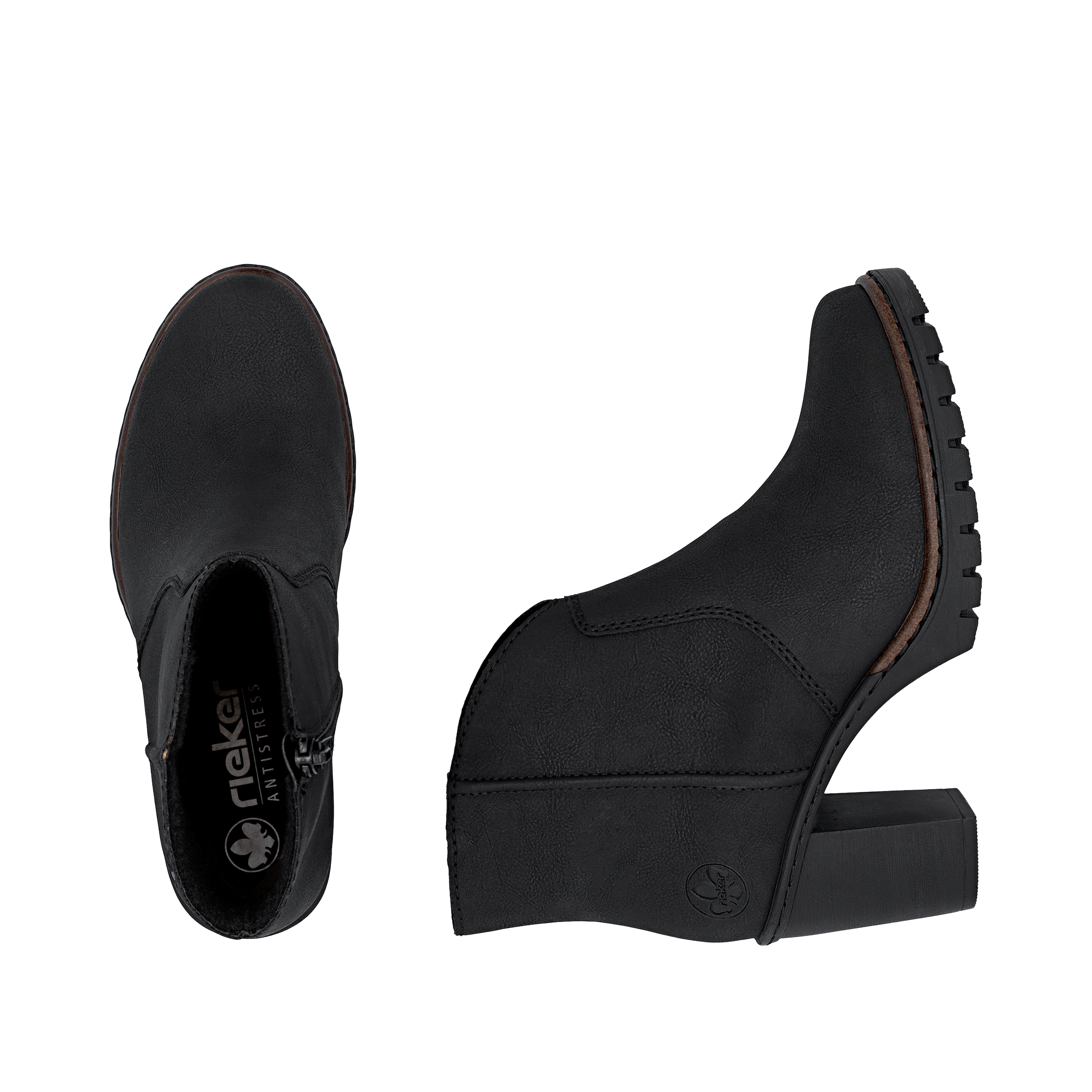Rieker Ankleboots, Stiefelette, Plateauboots, Blockabsatz, in eleganter Optik