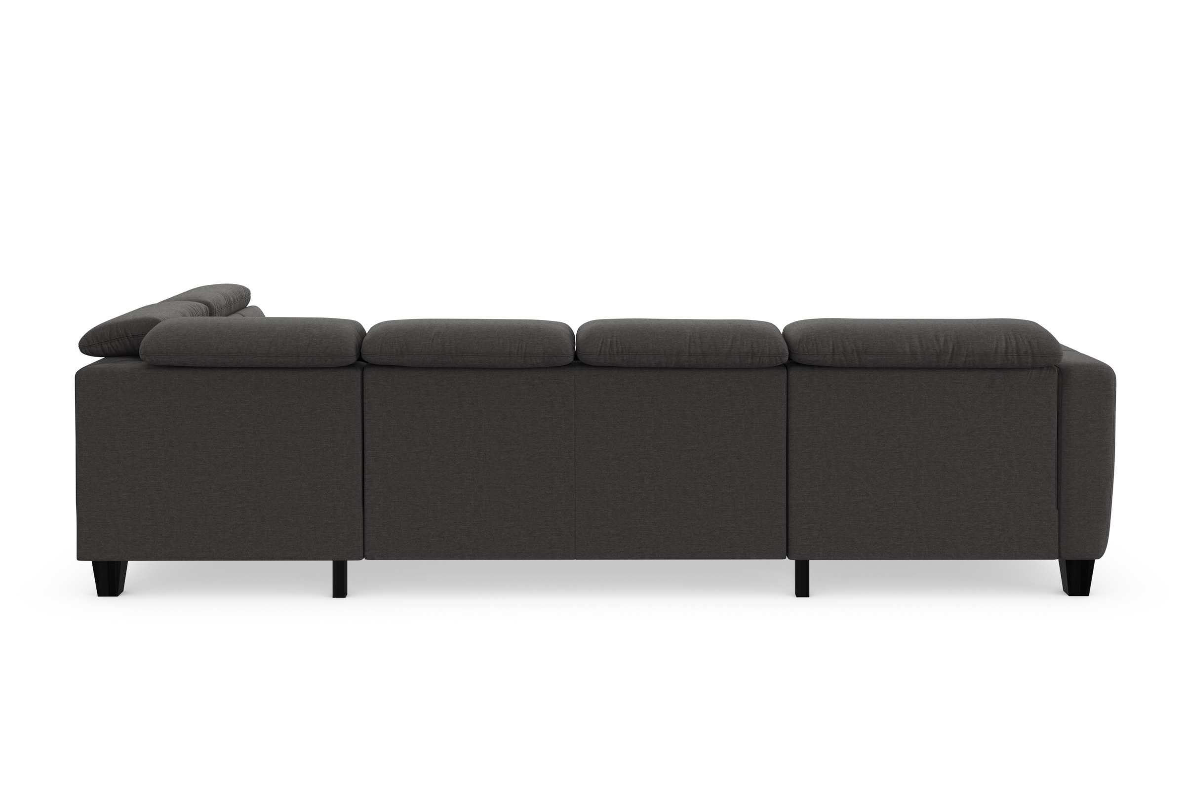 Wohnlandschaft SIT & MORE "Belluci U-Form", grau (fango), B:321cm H:85cm T:195cm, Sofas, Wohnlandschaft, Kopfteilverstellung und Federkern, wahlweise mit Bettfunktion 9
