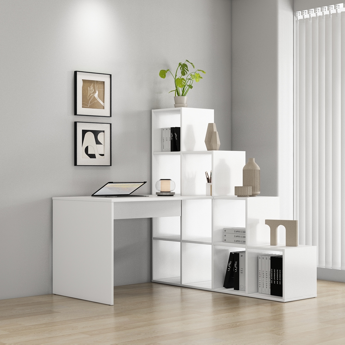 OTTO home Regal-Schreibtisch »Ciela«, flexible Aufstellmöglichkeiten, wechselseitig montierbar, viel Staur.