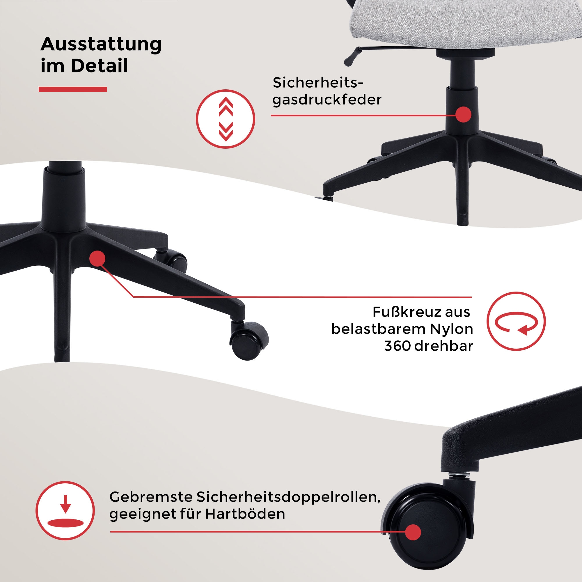 Duo Collection Drehstuhl »Floris« () 1 Stk.Weight Balance Mechanik - passt sich jedem Körpergewicht an