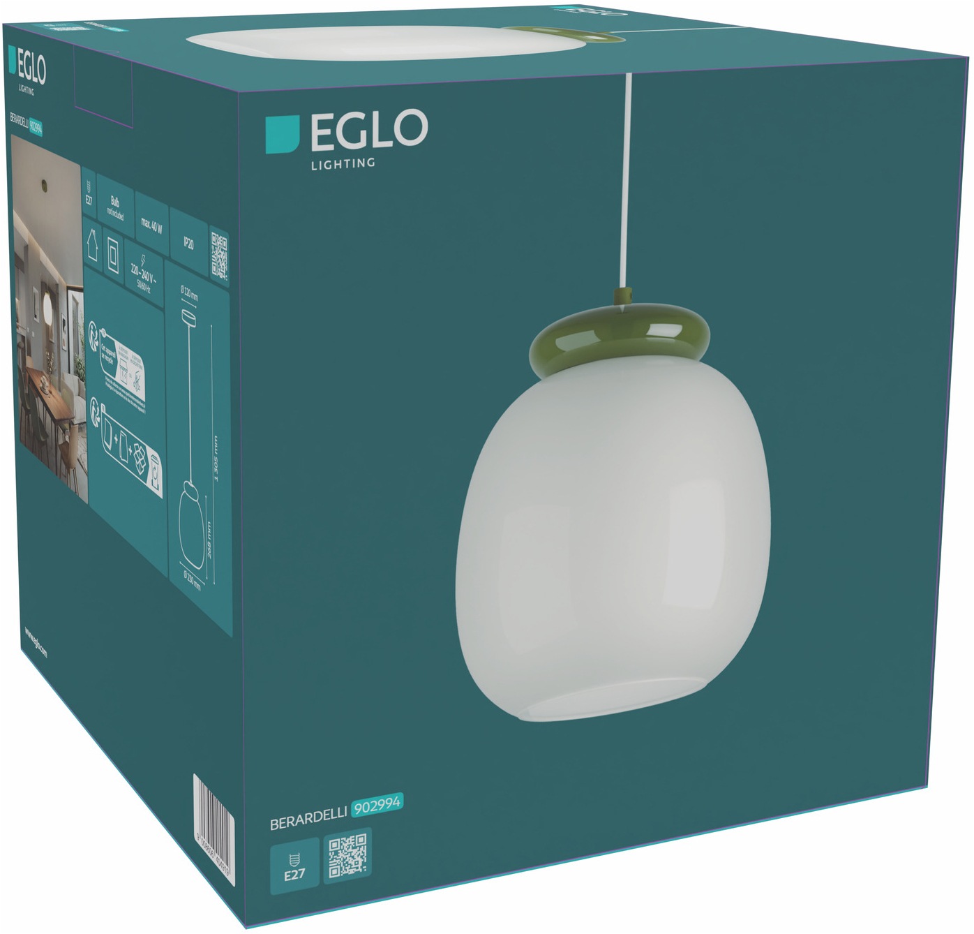 EGLO Hängeleuchte »BERARDELLI« E27 1 Stk. Hängelampe, Pendelleuchte, Wohnzimmer