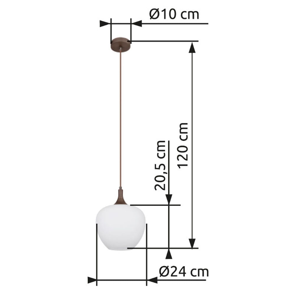GLOBO LIGHTING Hängeleuchte »MAXY«, Leuchtmittel E27 | ohne Leuchtmittel, Hängelampe/Pendelleuchte/Glas opal/kaffeefarben/Wohnzimmer