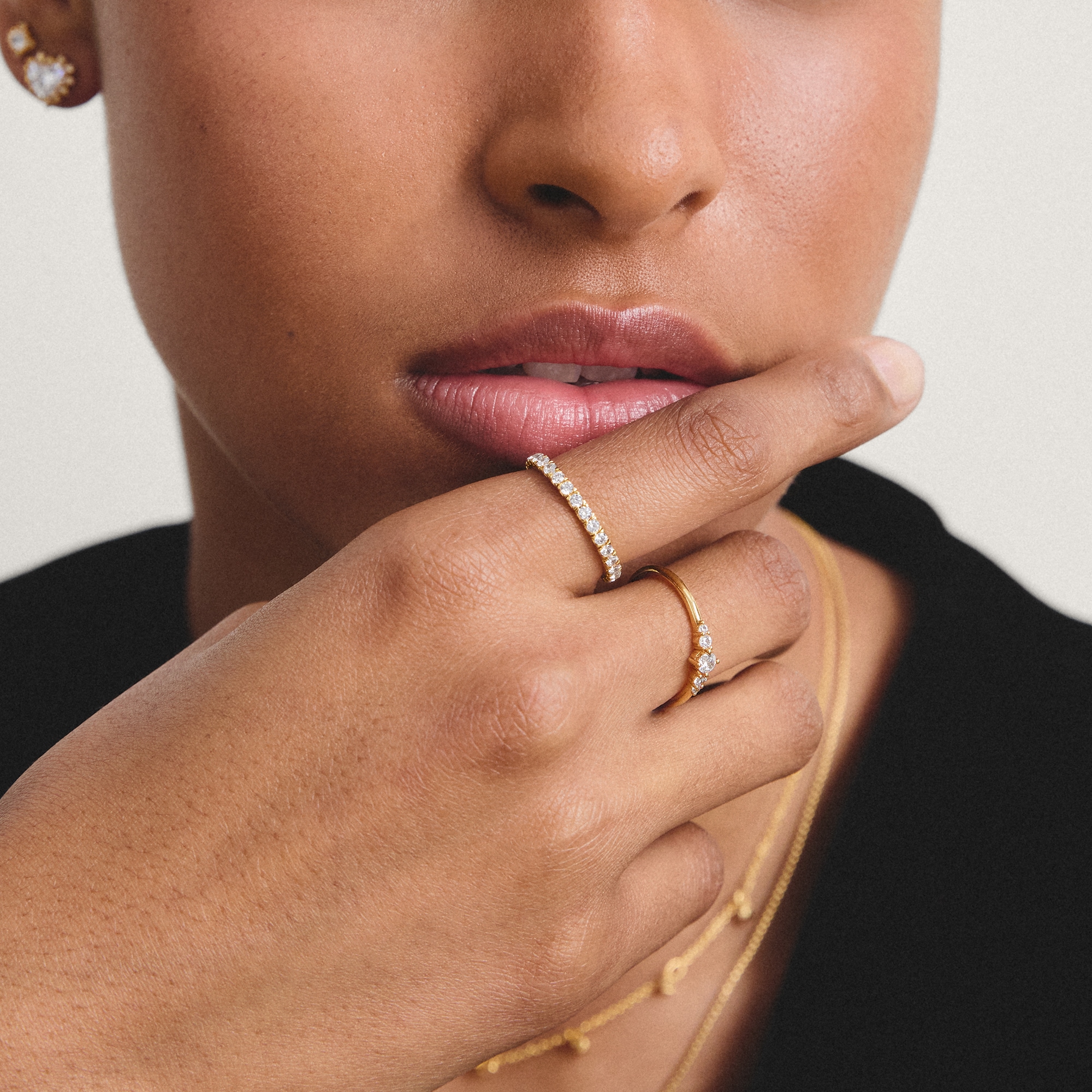 THOMAS SABO Fingerring »Ring mit Zirkoniasteinen gelbgoldfarben« mit Zirkonia (synth.)