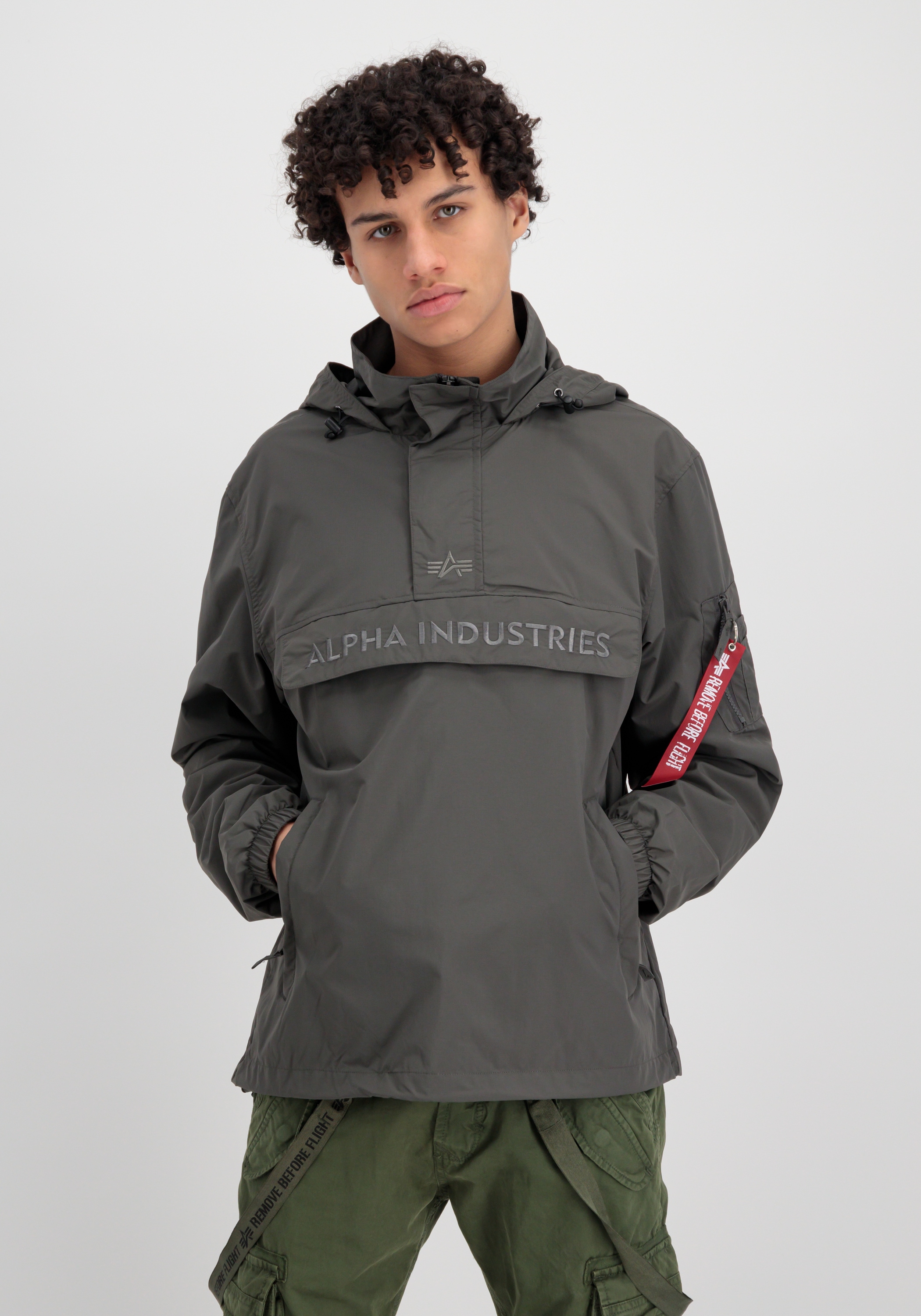 Alpha Industries Industries Jackets Anorak Embroidery für - »Alpha BAUR ▷ Logo« Anorak Men | Utility