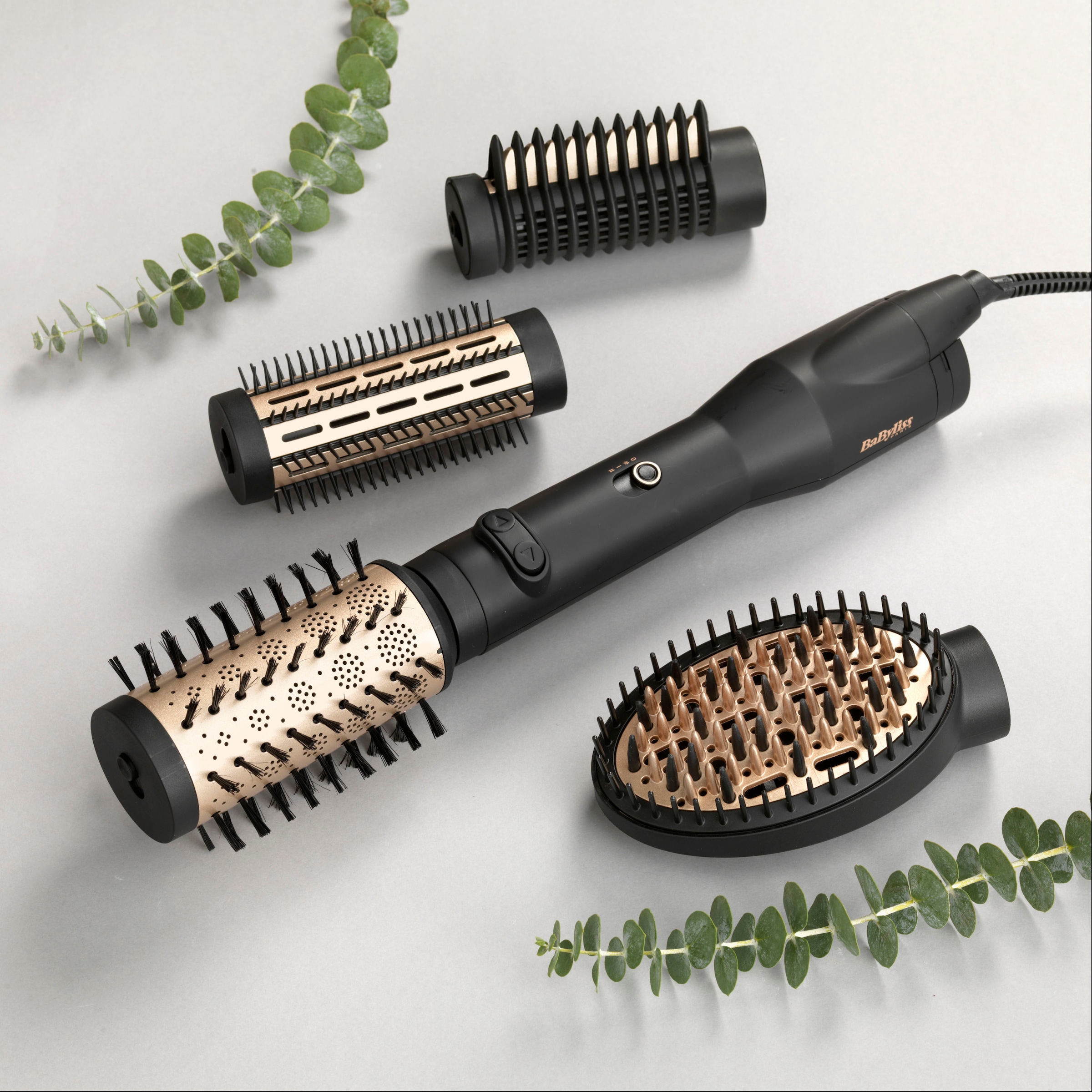 BaByliss Warmluftbürste »AS970E Big Hair Luxe«, 4 Aufsätze}, rotierender Heißluftstyler mit 4 Aufsätzen