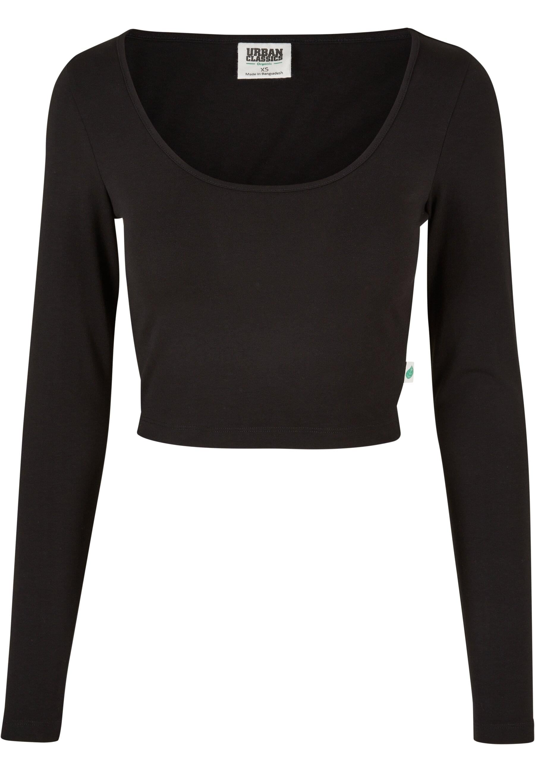 URBAN CLASSICS Longsleeve "Urban Classics Damen Ladies Organic Wide Neck Cropped Longsleeve"