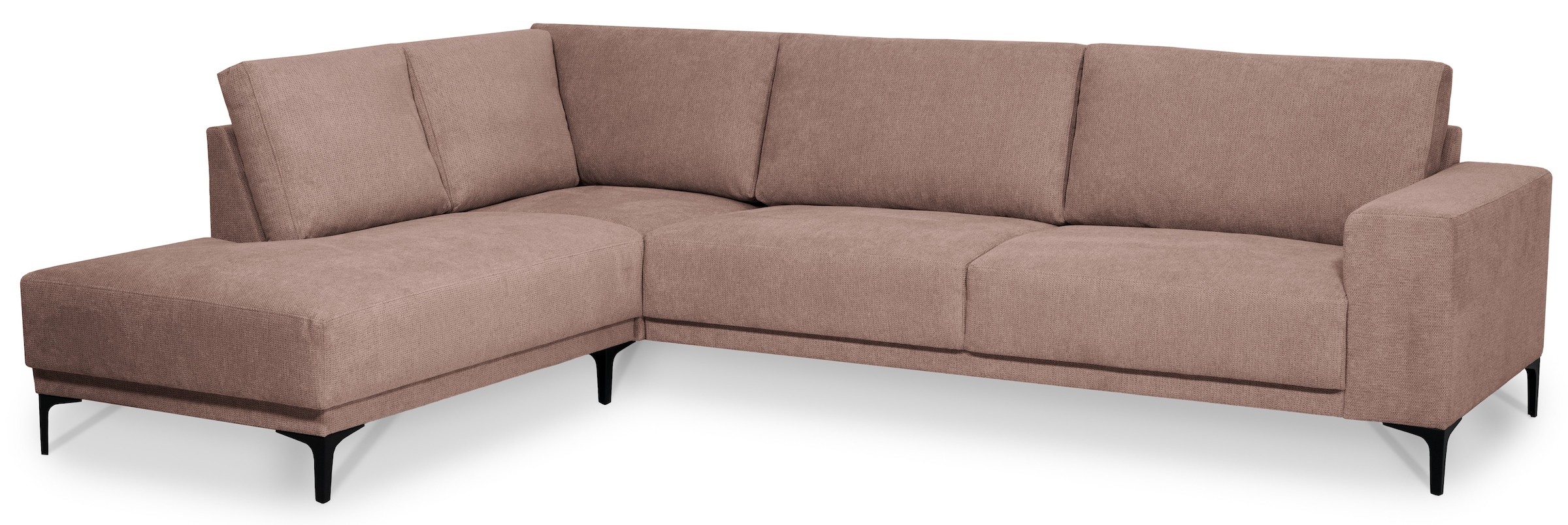 Places of Style Ecksofa »Xander, L-Form,«, Breite 289 cm, Webstoff, Soft-Touch Chenille, schwarze Metallfüße