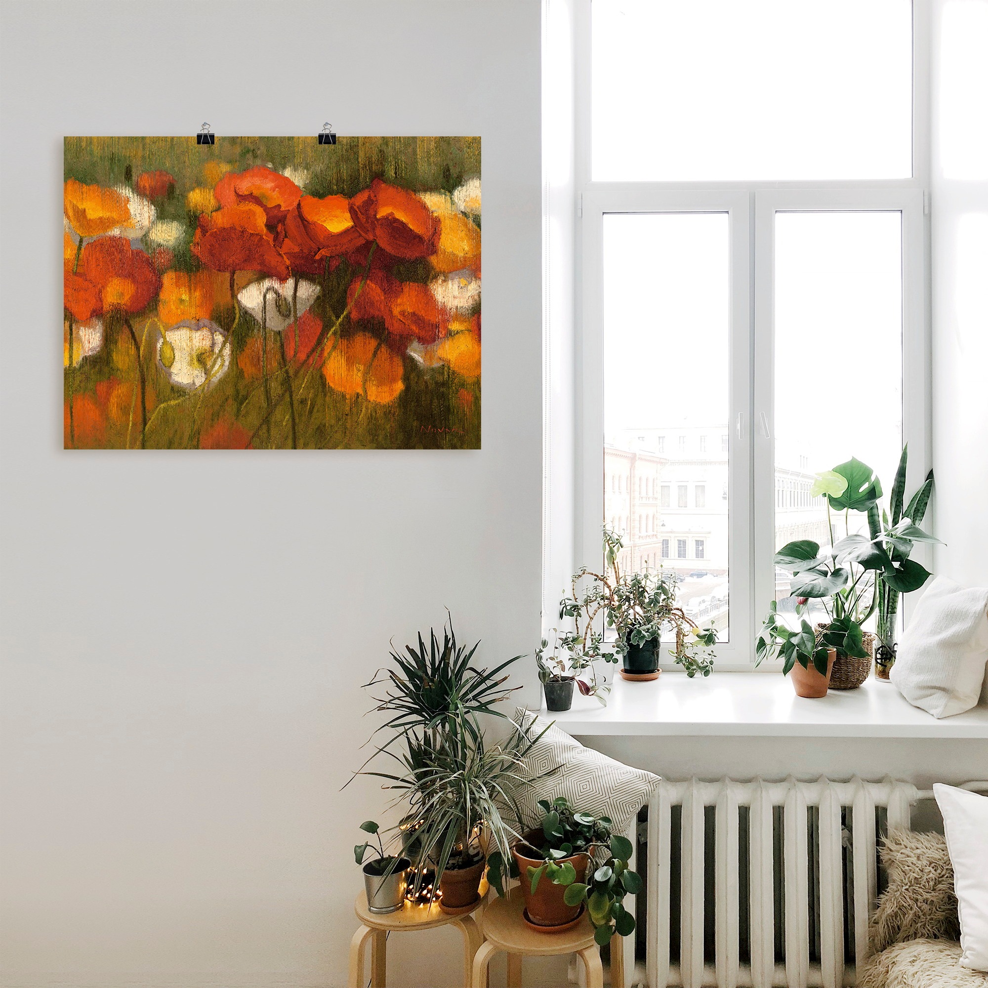 Artland Wandbild "Das starke Rot II", Blumenwiese, (1 St.), als Leinwandbil günstig online kaufen