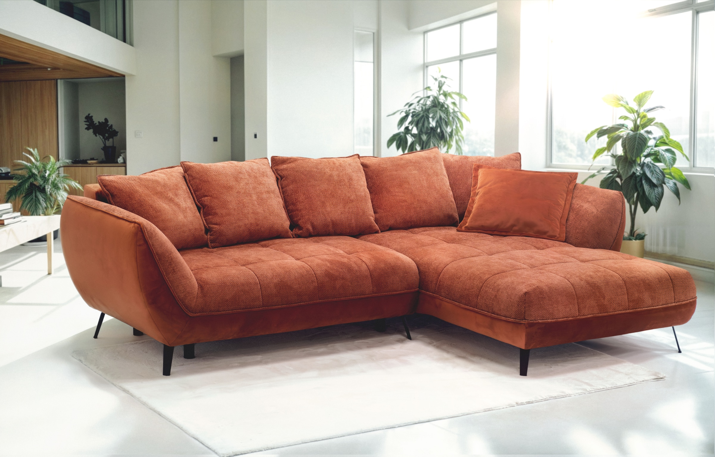 exxpo - sofa fashion Ecksofa "Midway mit einfacher Easy-Lift-Bettfunktion, günstig online kaufen
