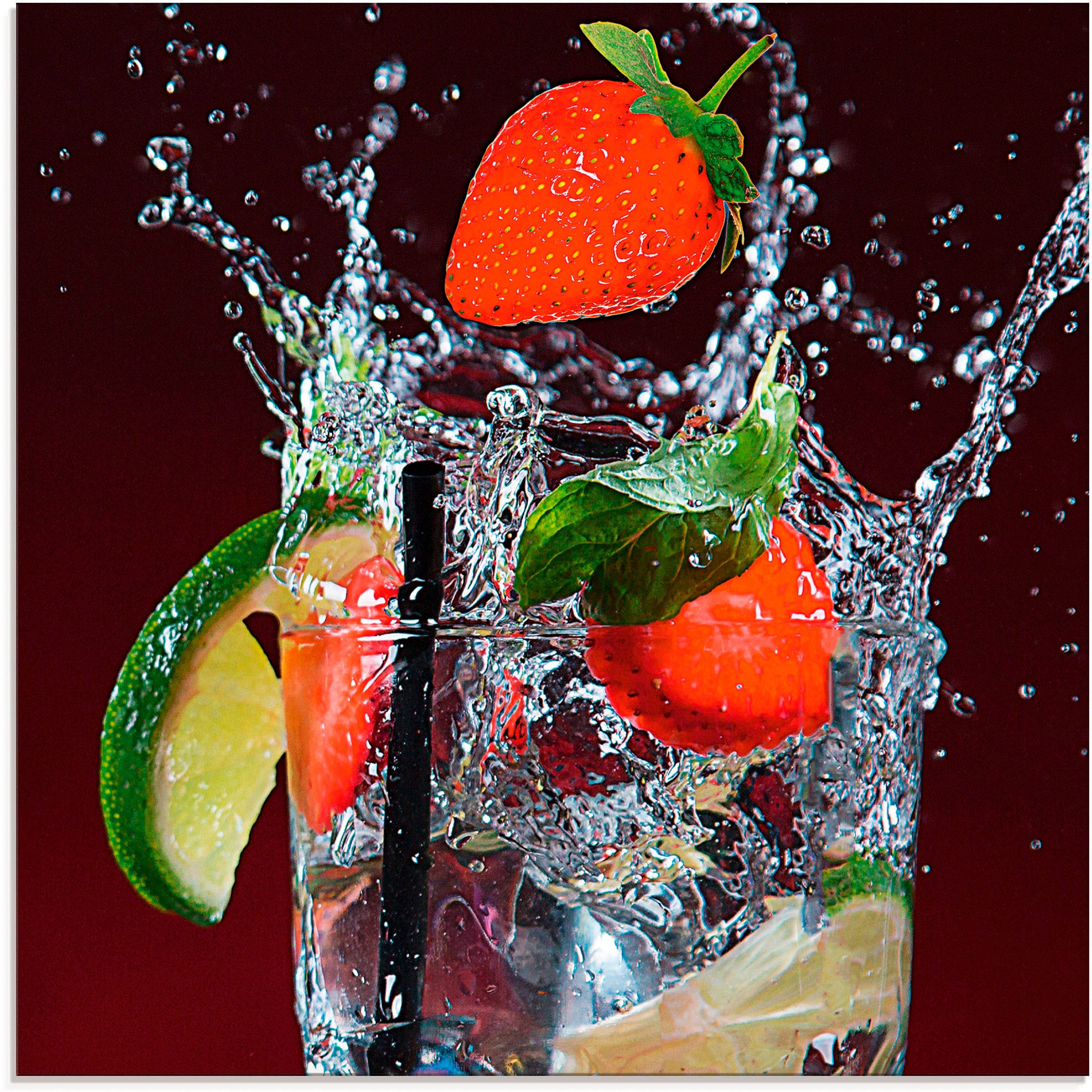 Artland Glasbild "Frischer Fruchtcocktail I" Getränke 1 Stk. tlg. in verschiedenen Größen