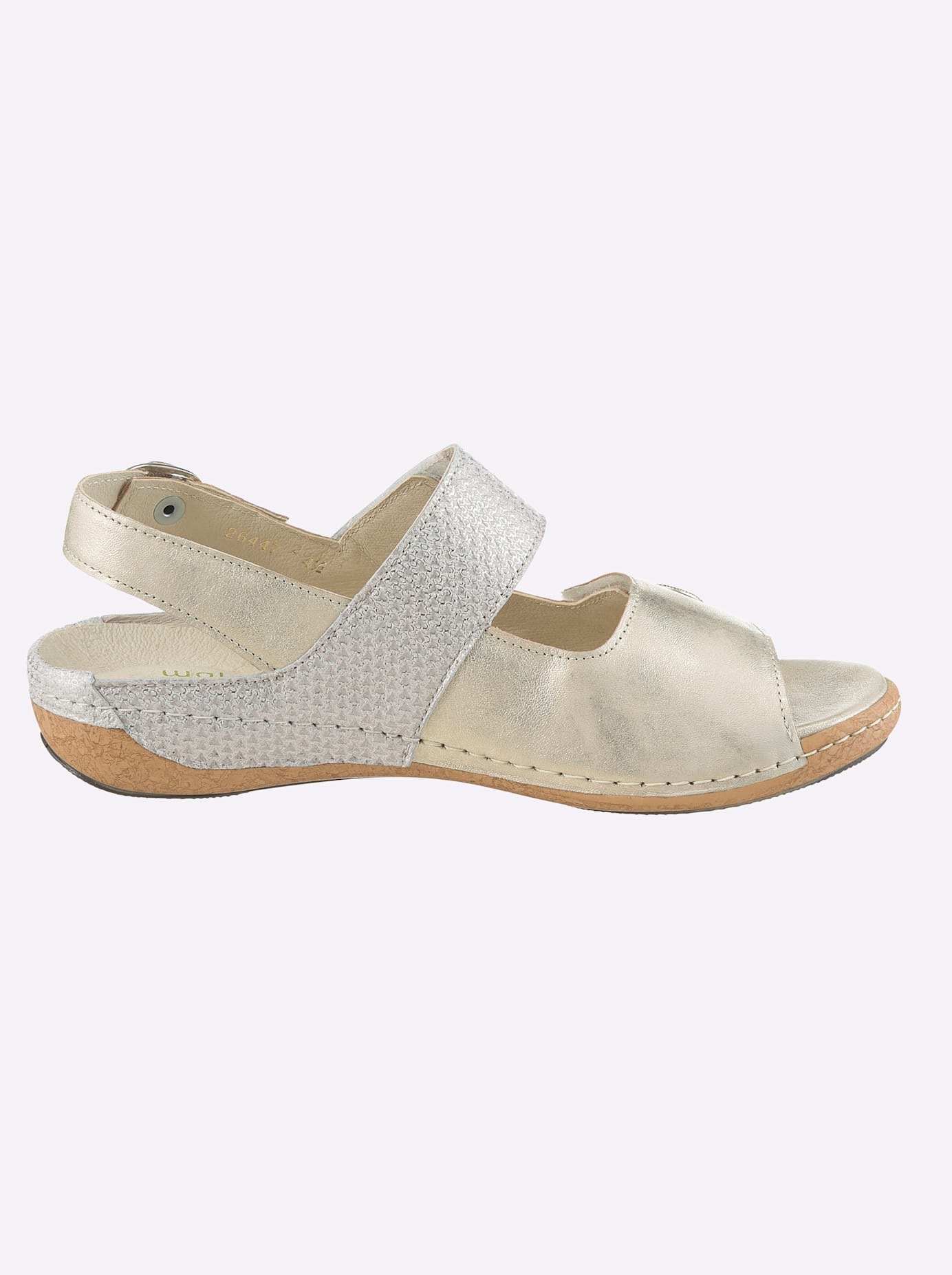 Sandalette WALDLÄUFER, Damen, Gr. 8, bronzefarben, Glattleder, Nubukleder, Schuhe Sandalette 3