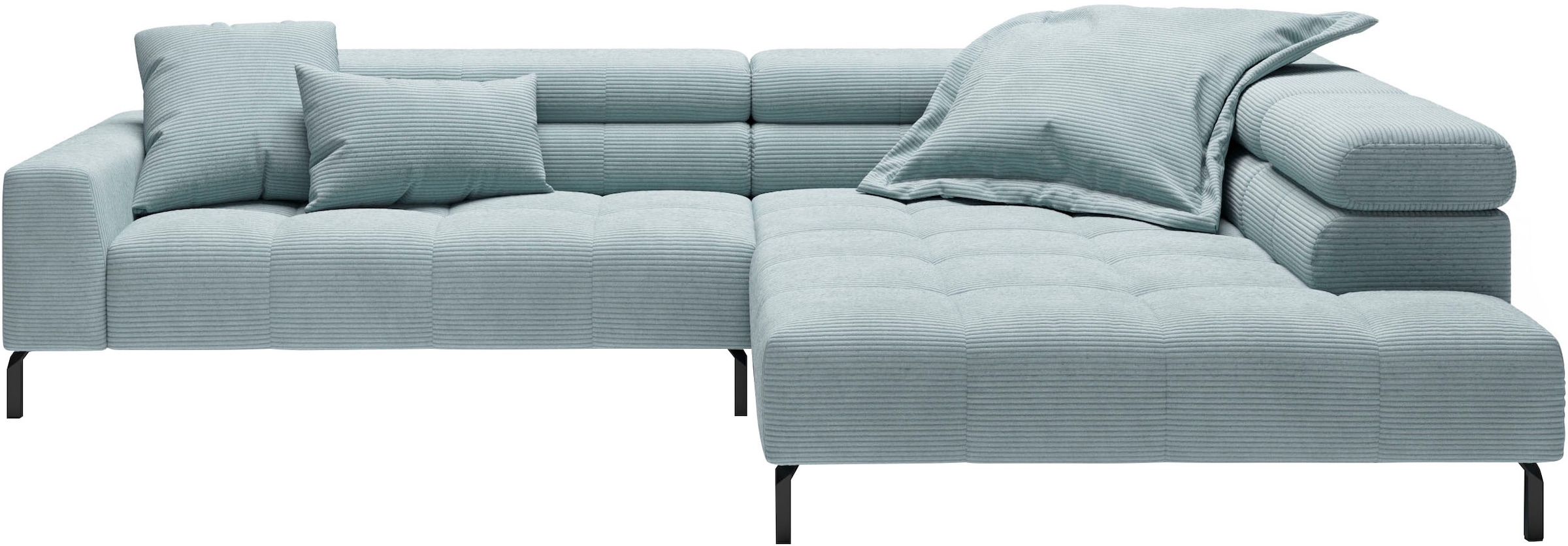 Home affaire Ecksofa "Claya, 311 cm breit, L-Form, inkl. Kopfteilverstellung" mit elektrischem Sitzvorzug im Hauptelement