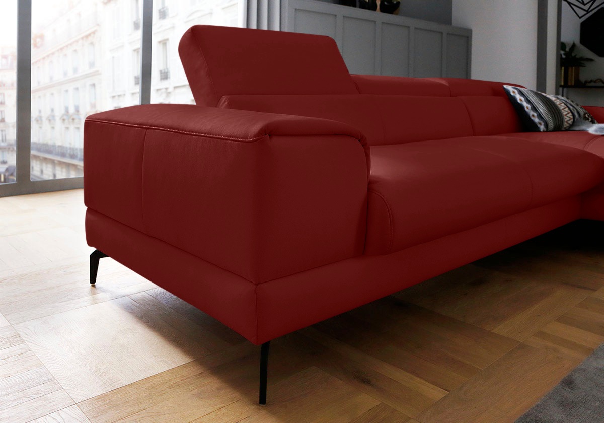 Thumbnail - W.SCHILLIG Ecksofa "piedroo, Designsofa mit tollem Sitzkomfort, L-Form", Kopfteilverstellung, wahlweise mit Sitztiefenve...