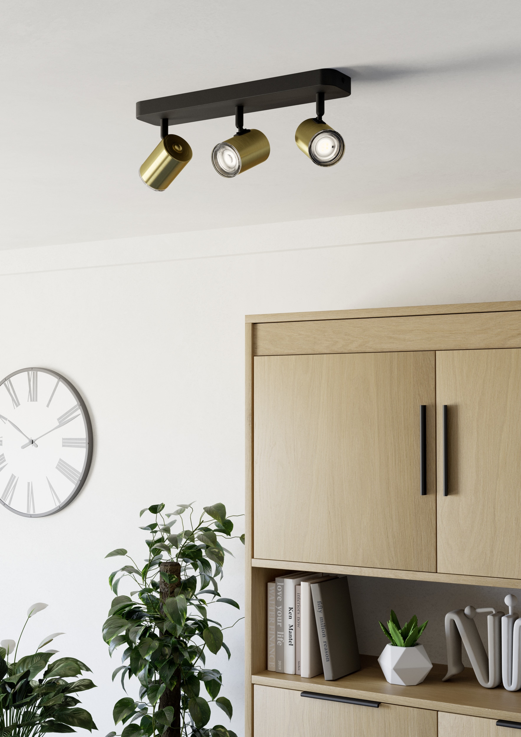 EGLO Deckenspot »CONSUMA 1 Spotlampe - Stahl - GU10 - 3X5W - IP44« GU10 1 Stk. Wandleuchte, Wandspot, schwenkbar, Strahler, L40 x B8 x H13 cm