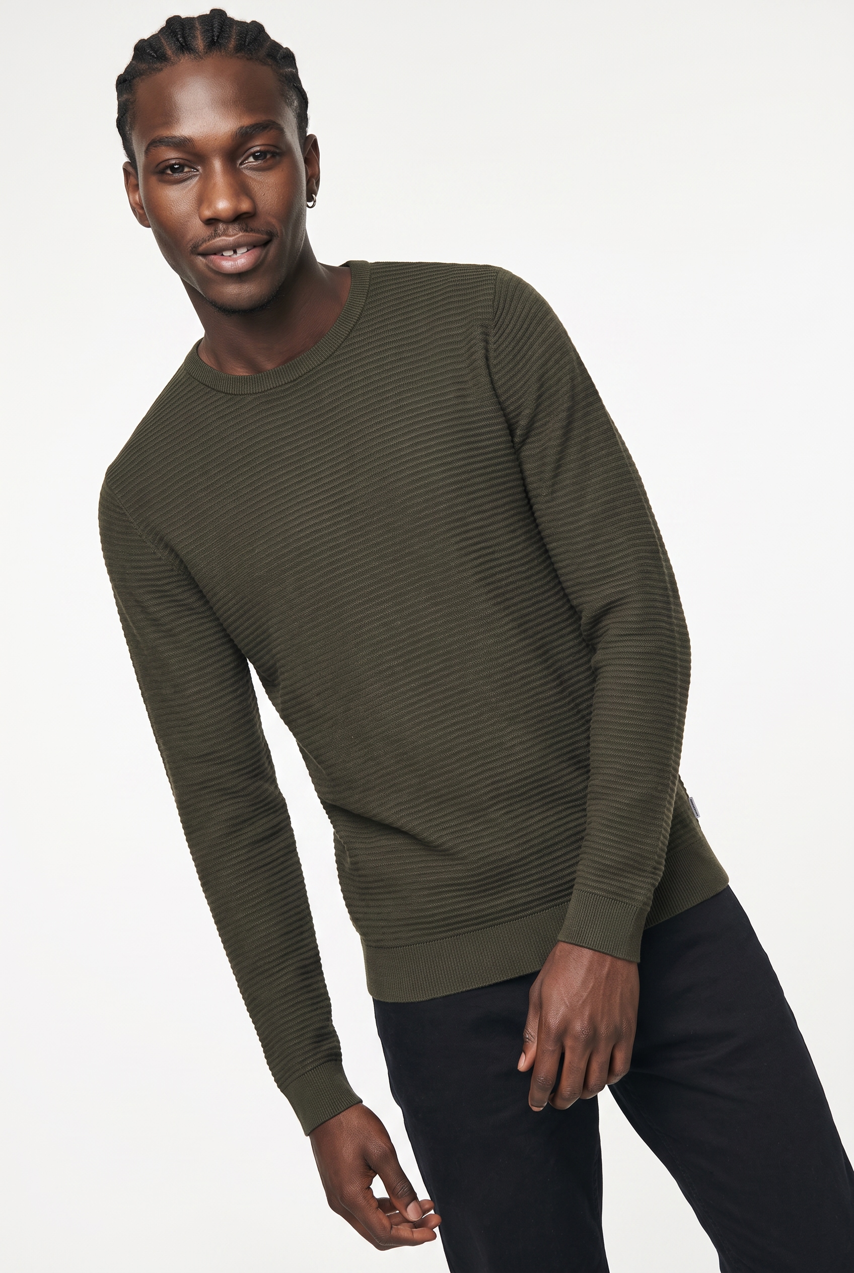 Jack & Jones Rundhalspullover "JJEBRODY KNIT CREW NECK" Baumwolle