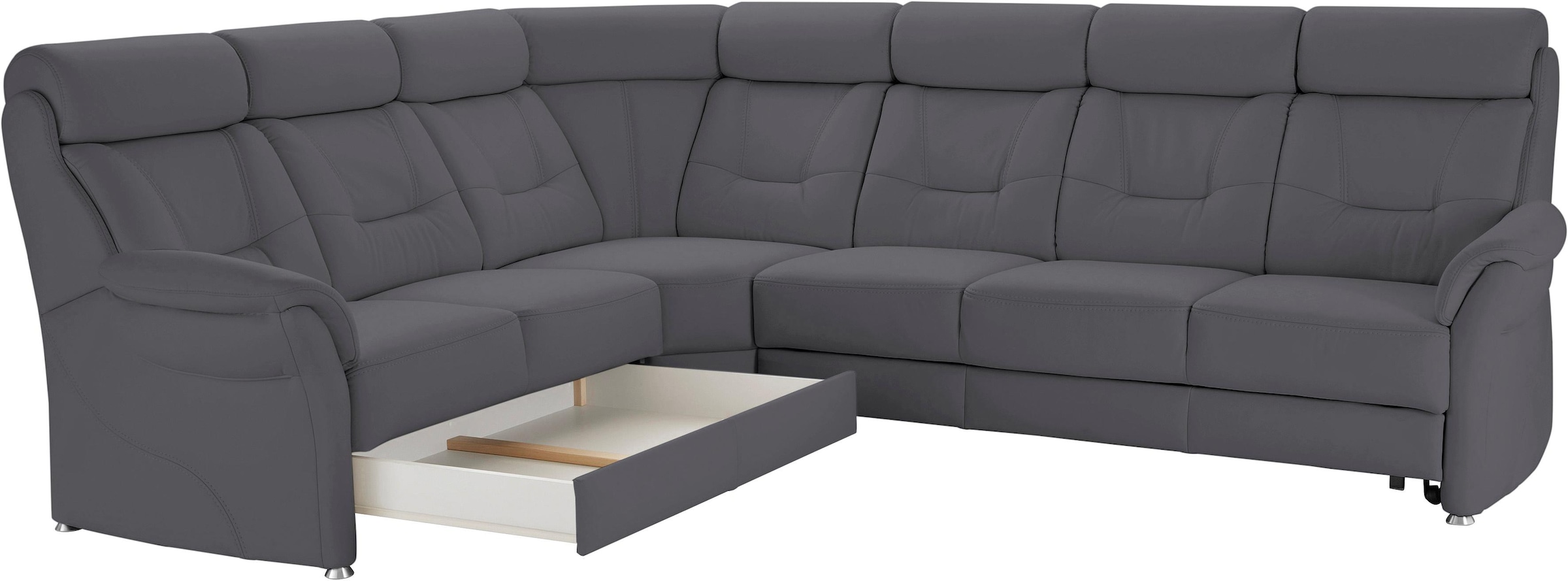 Places of Style Ecksofa »Sardinien L-Form«, mit Kopfteilverstellung, wahlweise mit Bettfunktion
