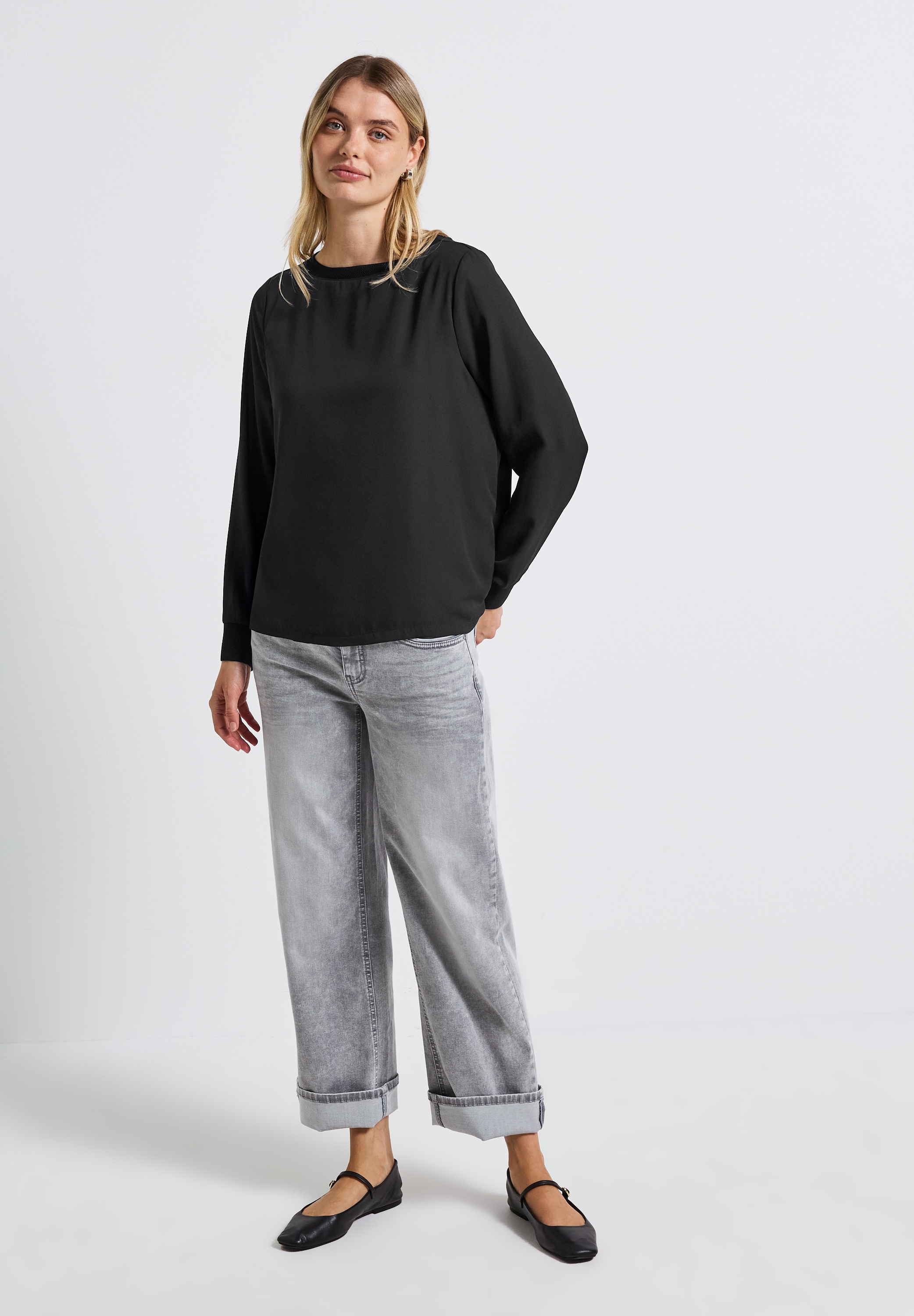 STREET ONE Langarmshirt mit U-Boot-Ausschnitt