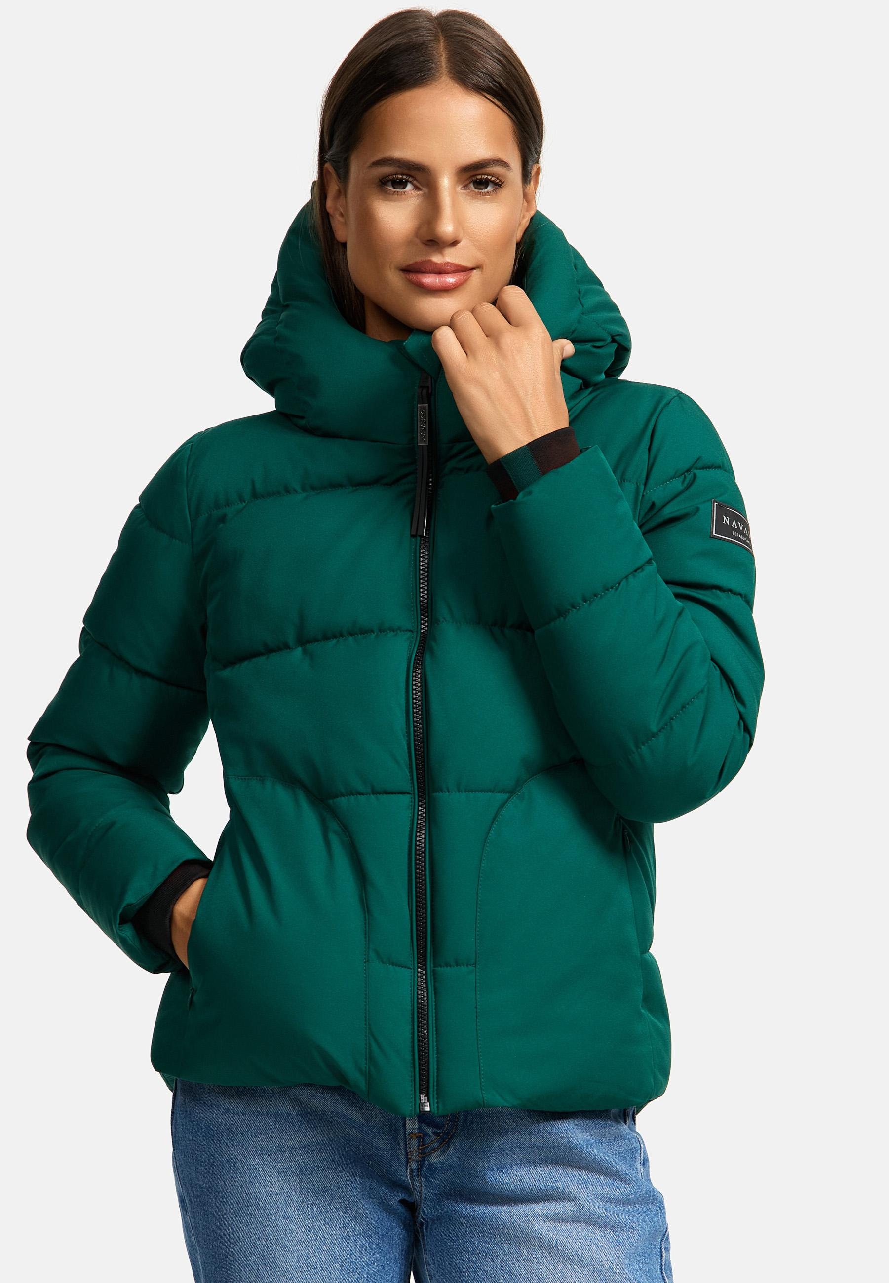 Navahoo Steppjacke »Lachperle XIV«, mit Kapuze, Kurze gesteppte Damen Winterjacke mit hohem Kragen und Kapuze