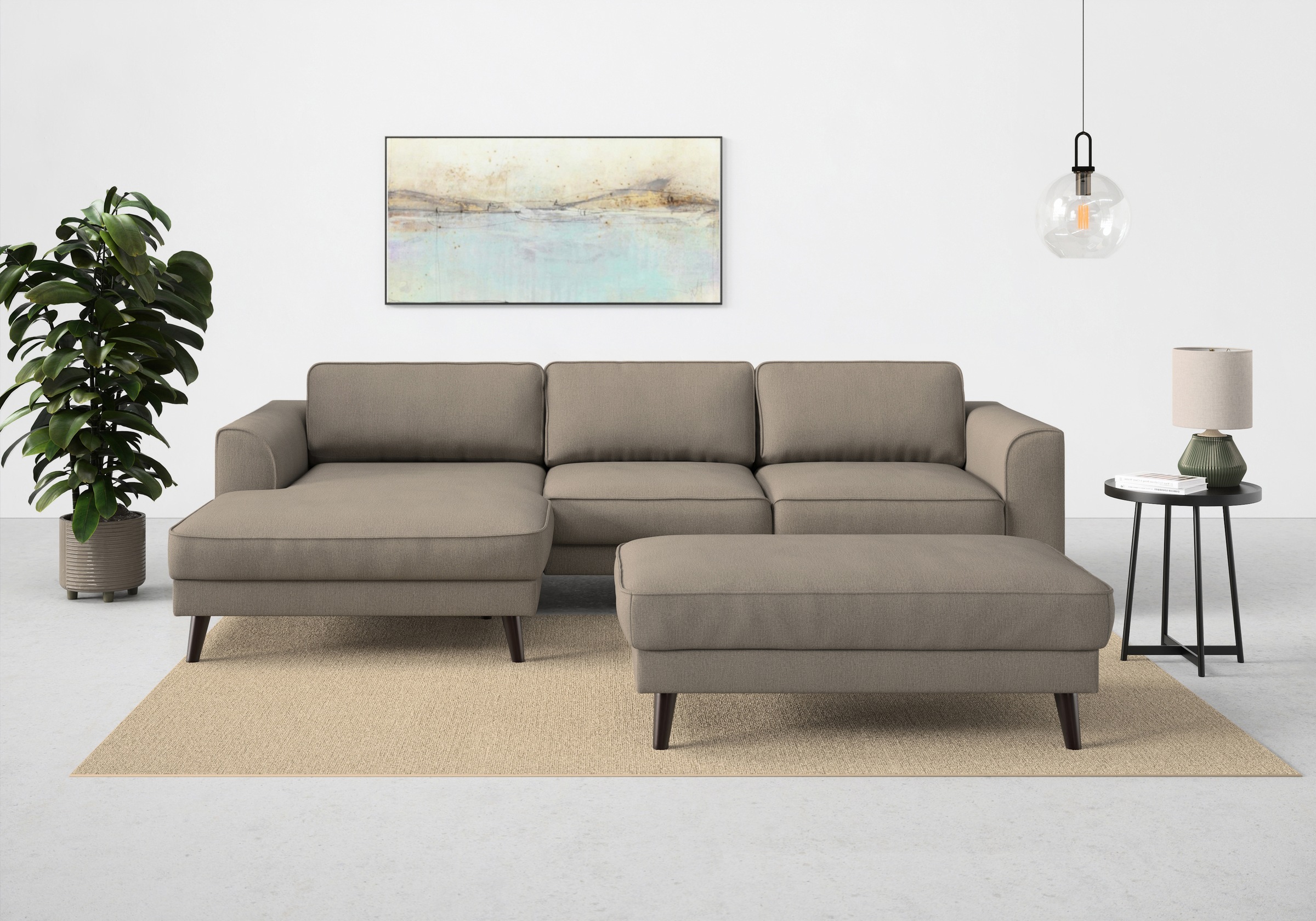 TRENDMANUFAKTUR Ecksofa »Lumber Jack, elegantes Designsofa, zeitlos modern, hoher Sitzkomfort«, wahlweise mit Bettfunktion u. Bettkasten, L-Form