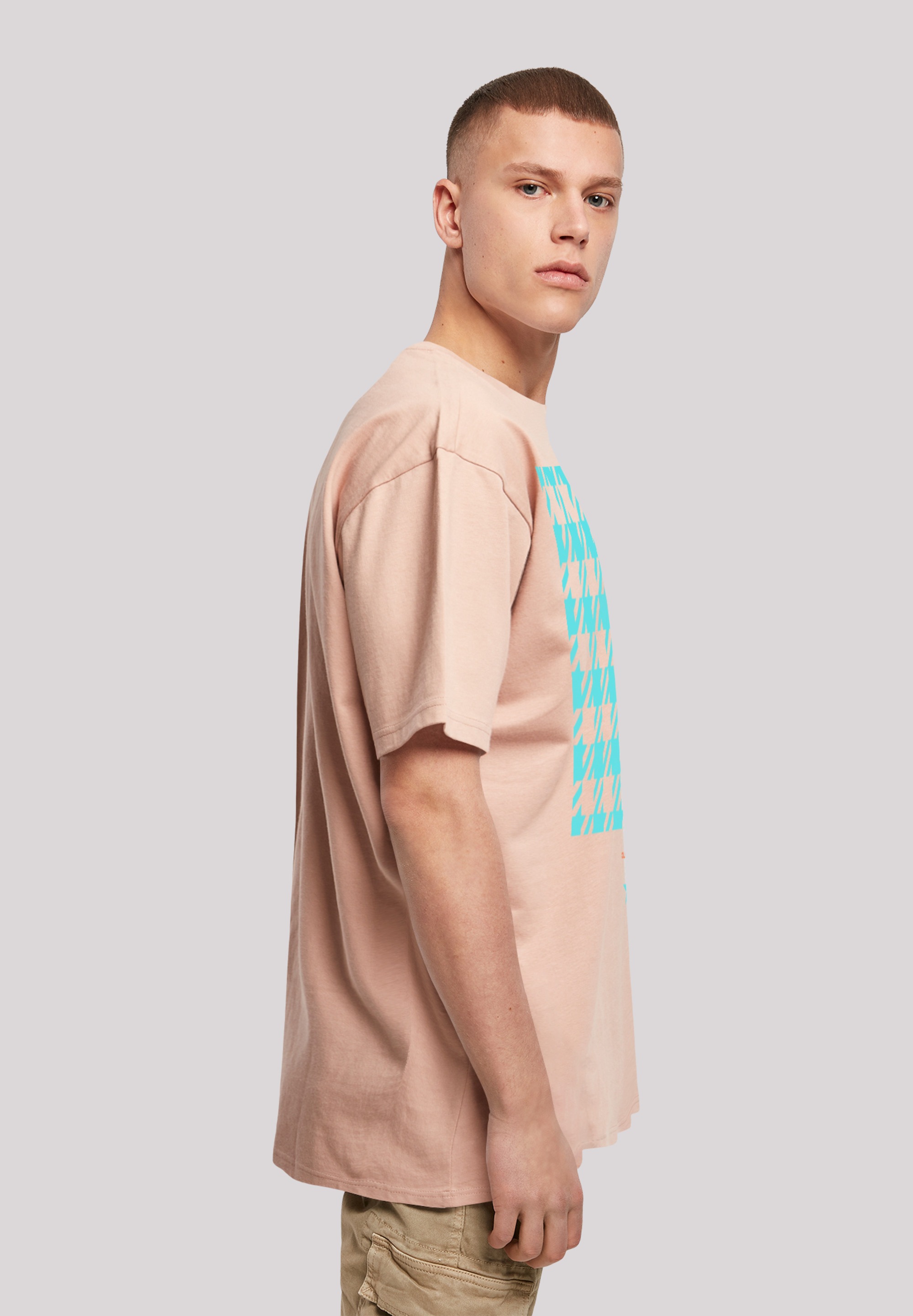 F4NT4STIC T-Shirt »Hahnentritt Karo blau«, Print