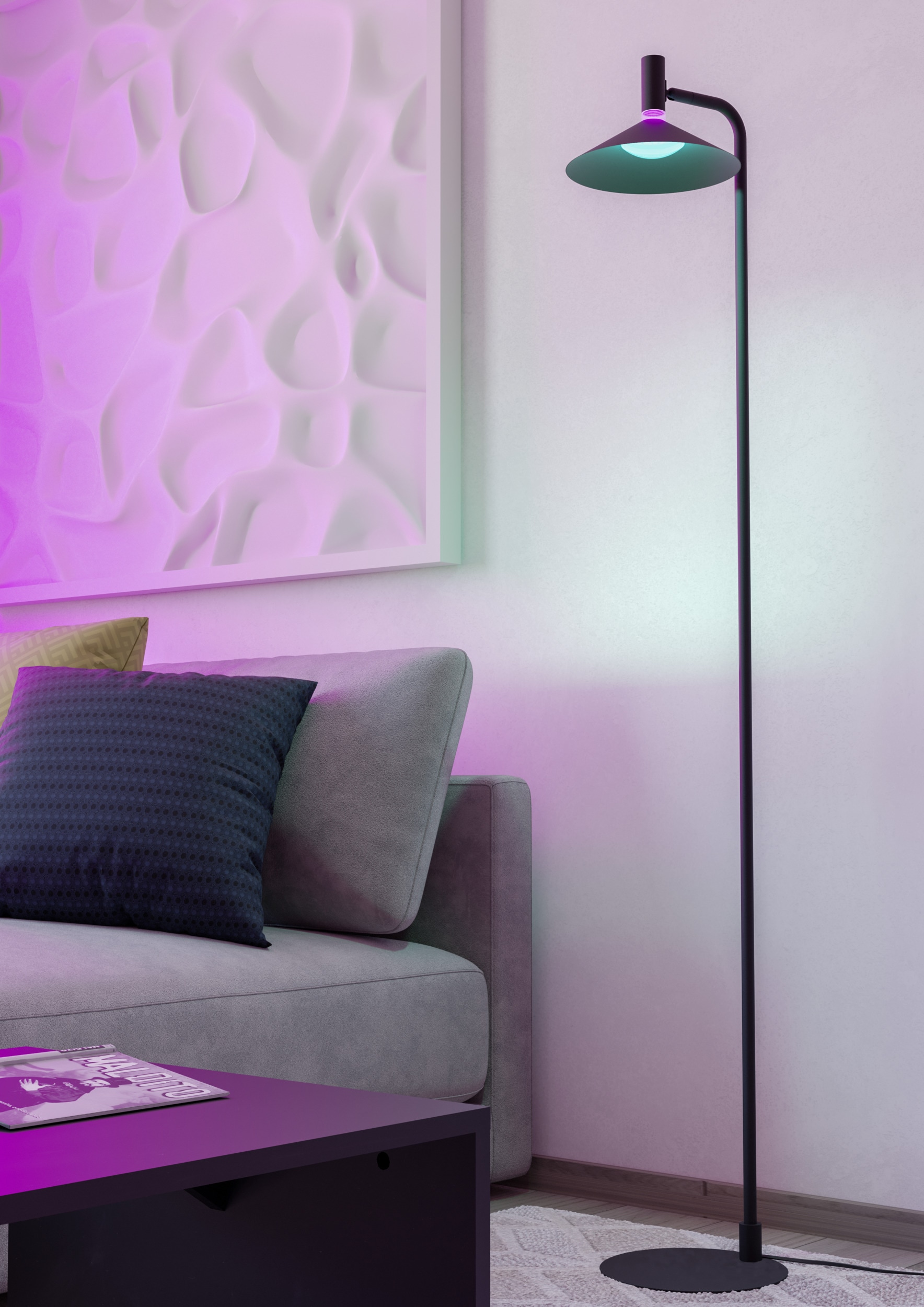 EGLO Stehlampe »CONOMAVILLA-Z Stehlampe - Stahl - LED - 7,5W - IP20« LED-Modul 1 Stk. Kaltweiß | Neutralweiß | RGB | Warmweiß Standleuchte, Leselampe, Wohzimmer, Schlafzimmer, L26 x B22 x H151 cm