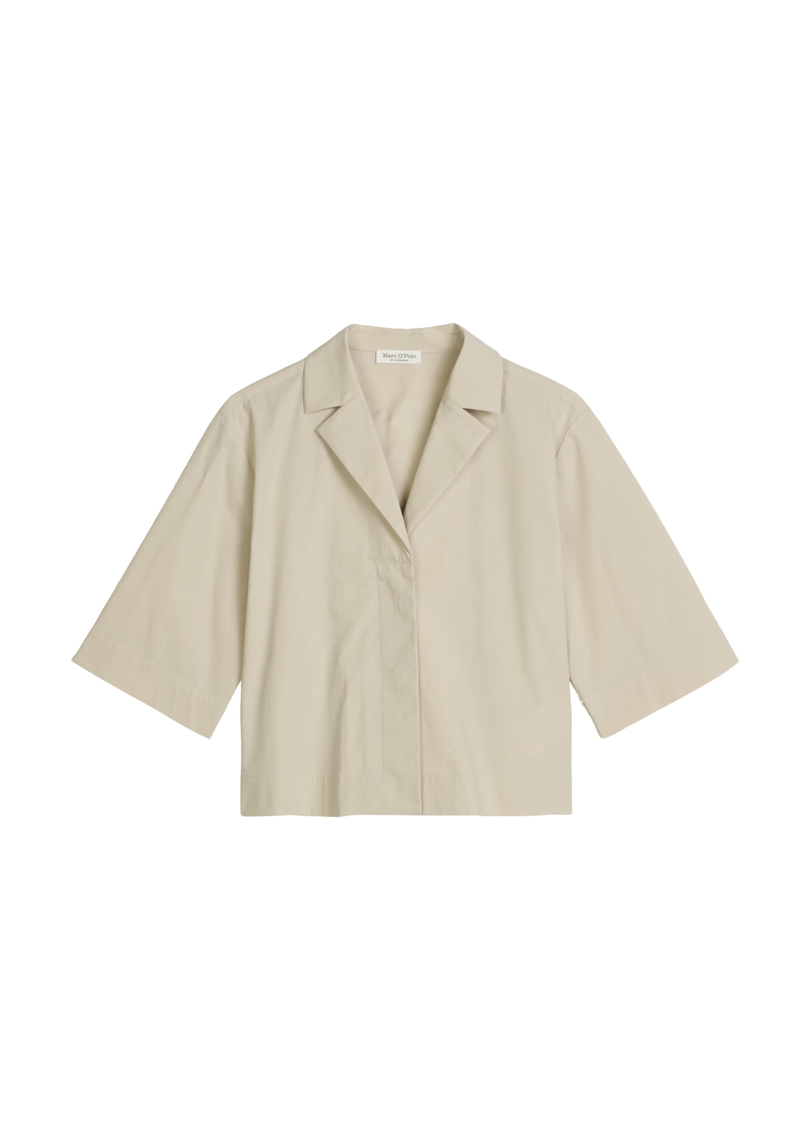 Marc O'Polo Kurzarmbluse relaxed aus Popeline-Stretch, croped