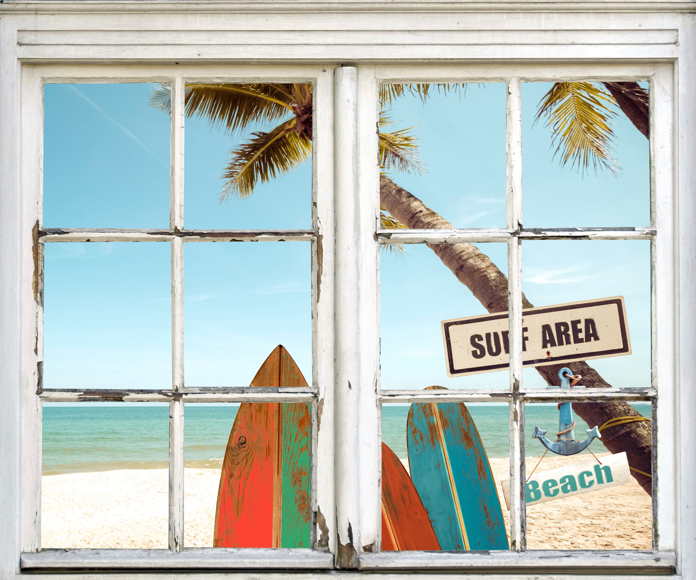queence Wandsticker »Surf Area Beach«