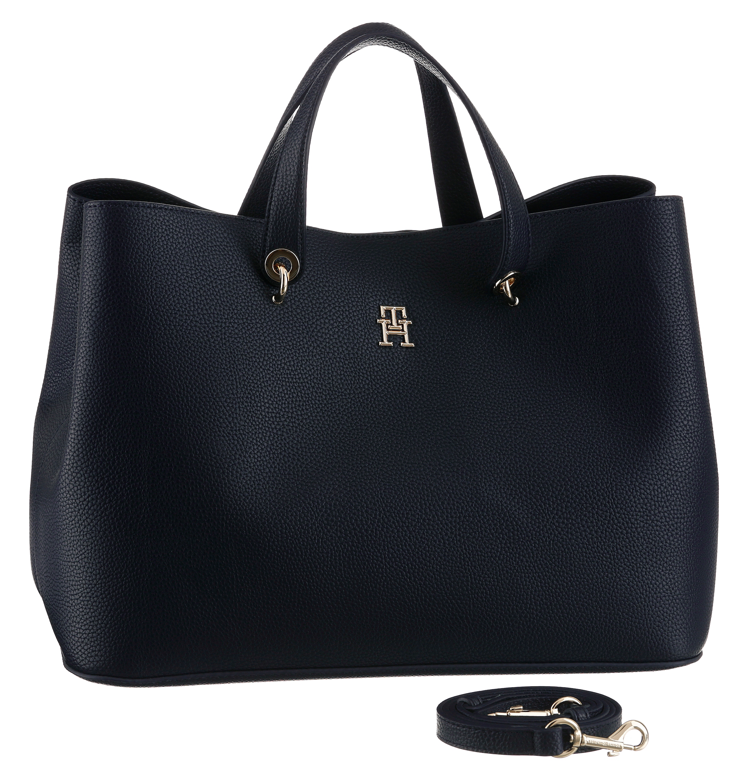 Tommy Hilfiger Henkeltasche "TH EMBLEM SATCHEL", mit TH-Emblem vorne