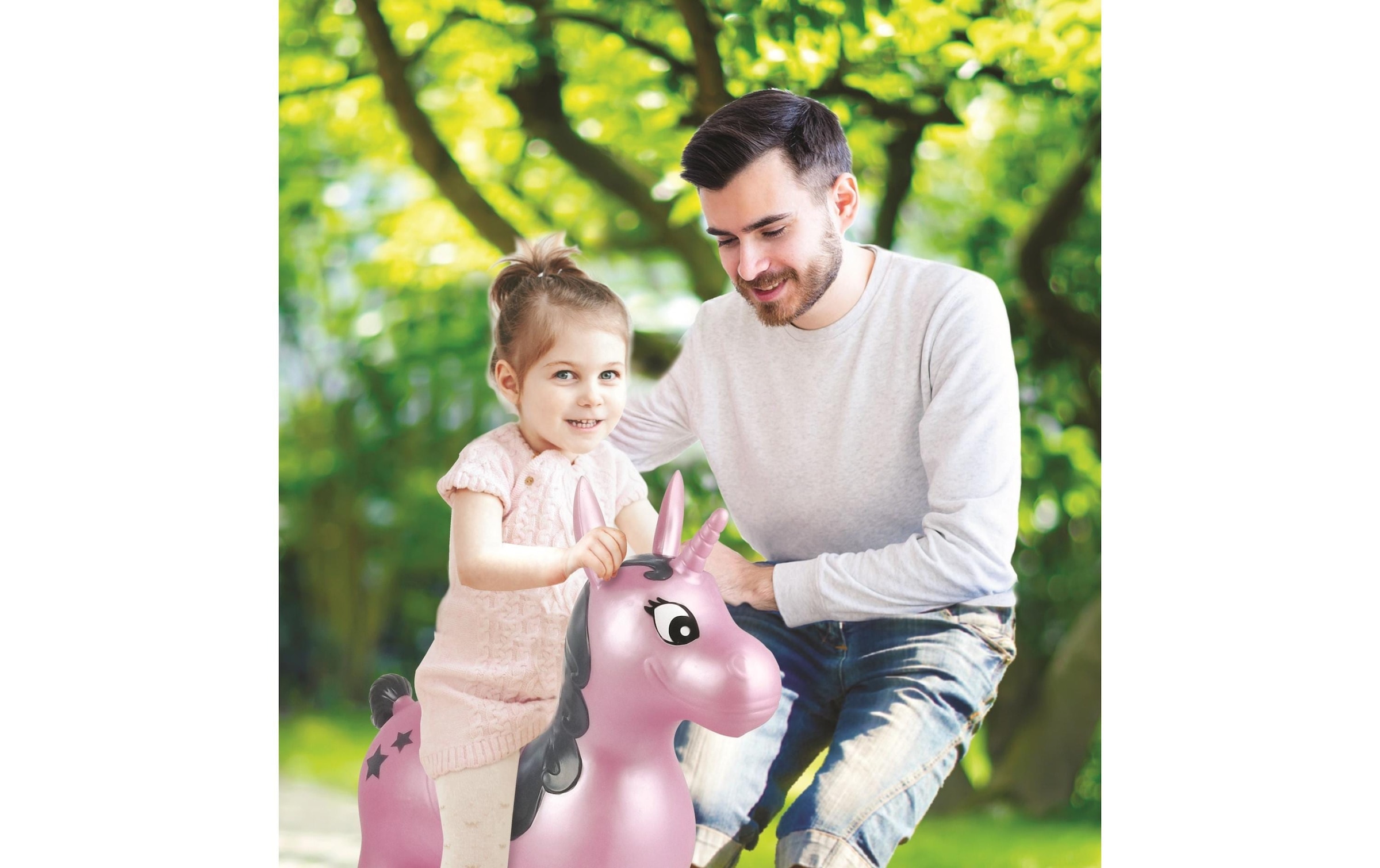 Lexibook® Hüpftier »Einhorn 50 cm« Schnell aufzublasen mit der mitgelieferten Handpumpe