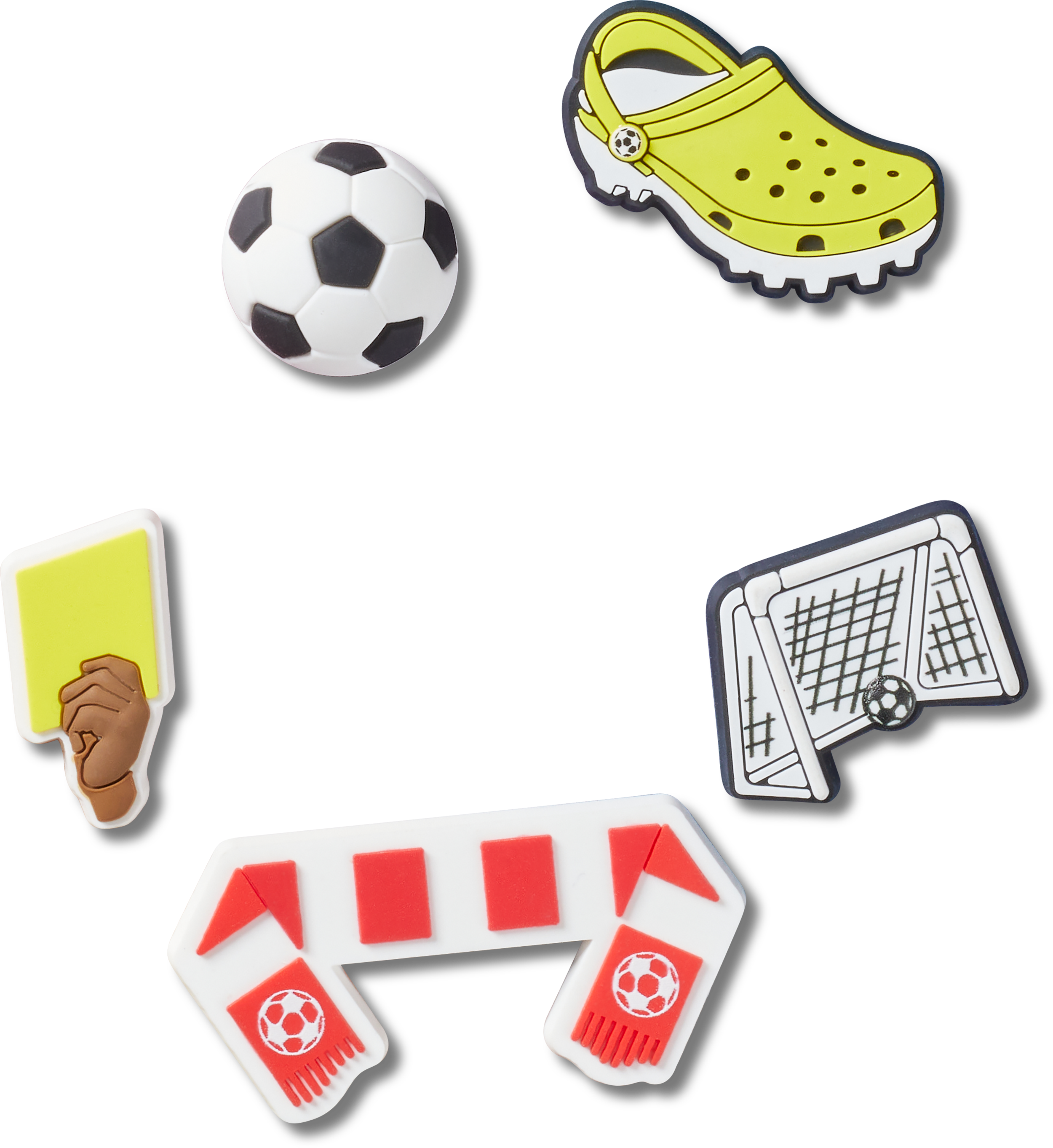 Crocs Schuhanstecker "Jibbitz "Soccer Team"" Set, Kein Spielzeug. Nicht für Kinder unter 3 Jahren geeignet, 5 mit coolen Fußball Motiven