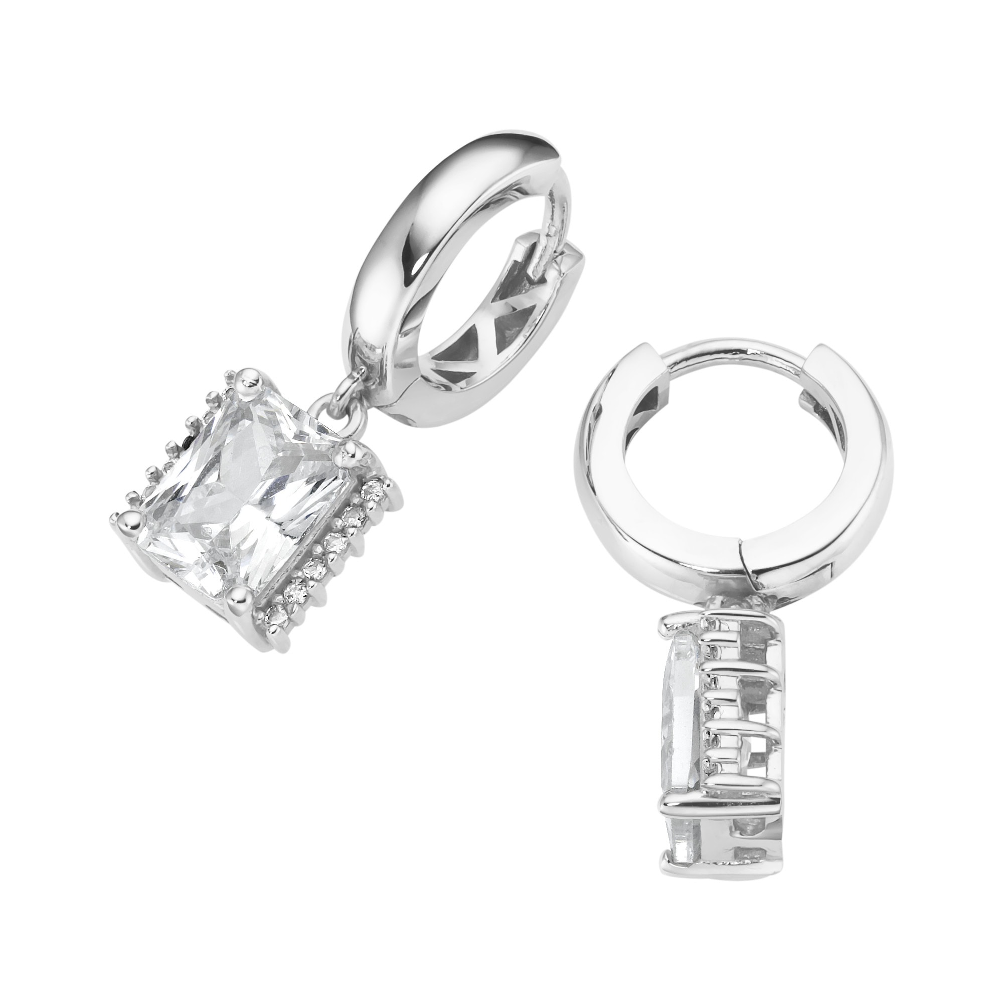 Smart Jewel Paar Creolen »mit Zirkonia und Kristallsteinen, Silber 925«