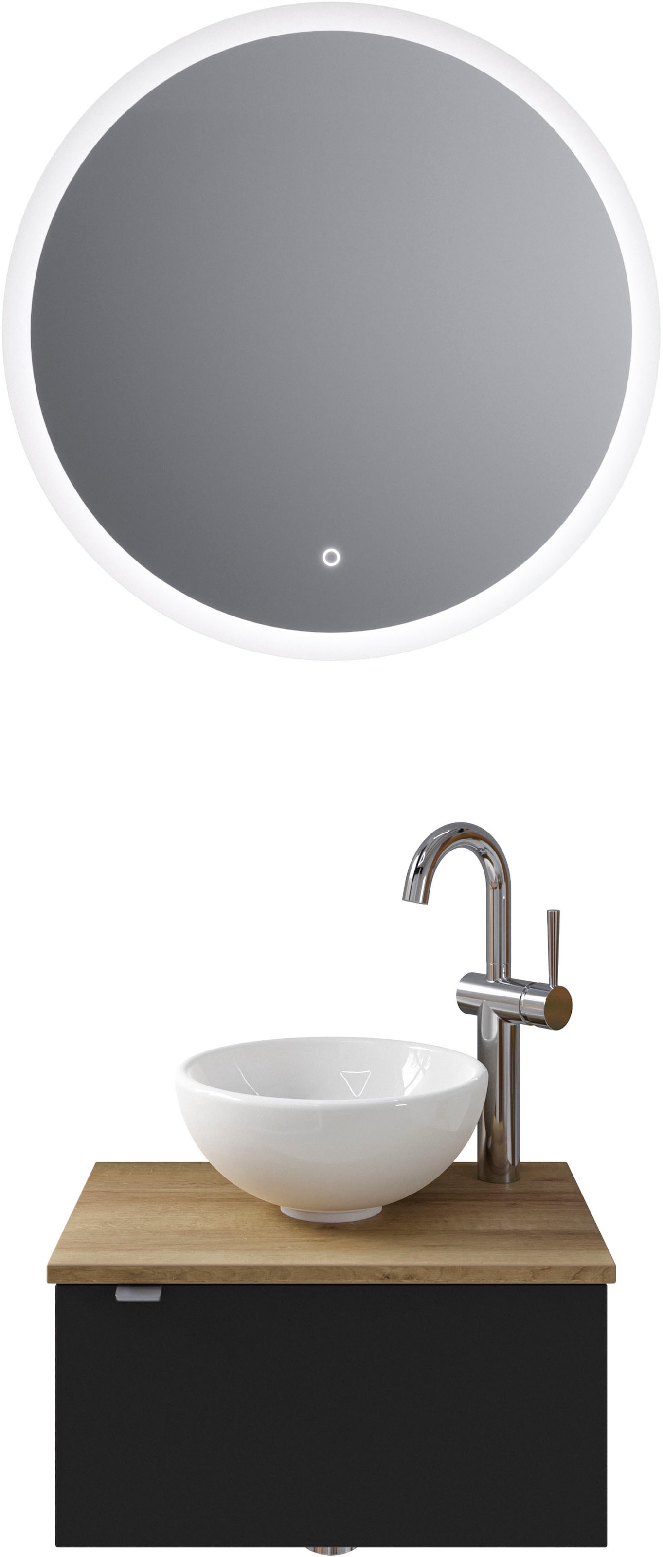 Saphir Badmöbel-Set "Serie 6915" 4 Stk. tlg. Gäste-Bad, mit LED-Spiegel und günstig online kaufen