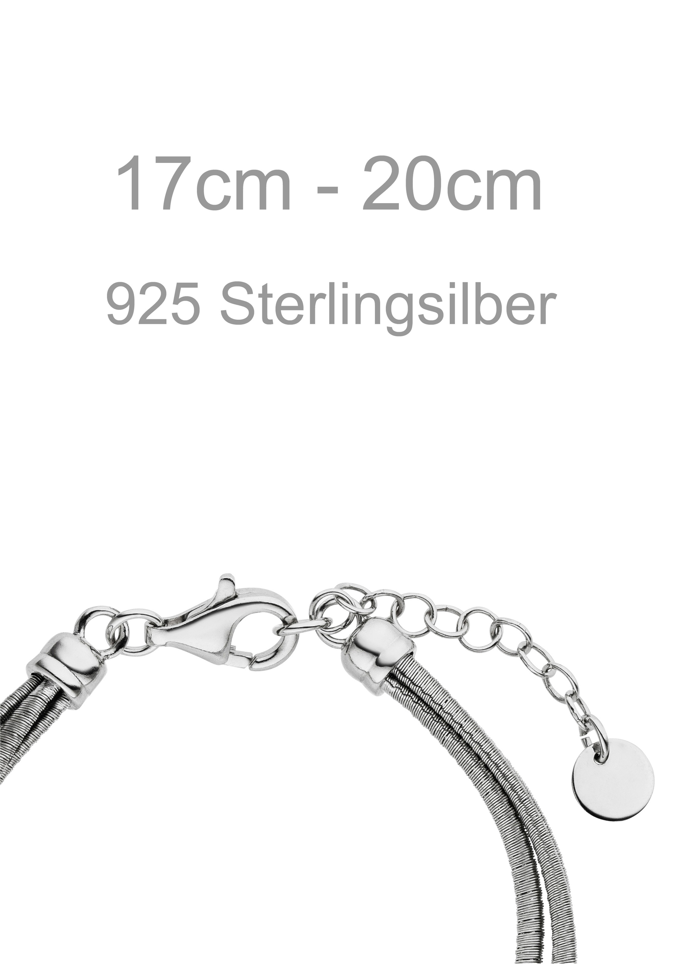 JOBO Armband »Layering« 925 Silber matt 20 cm