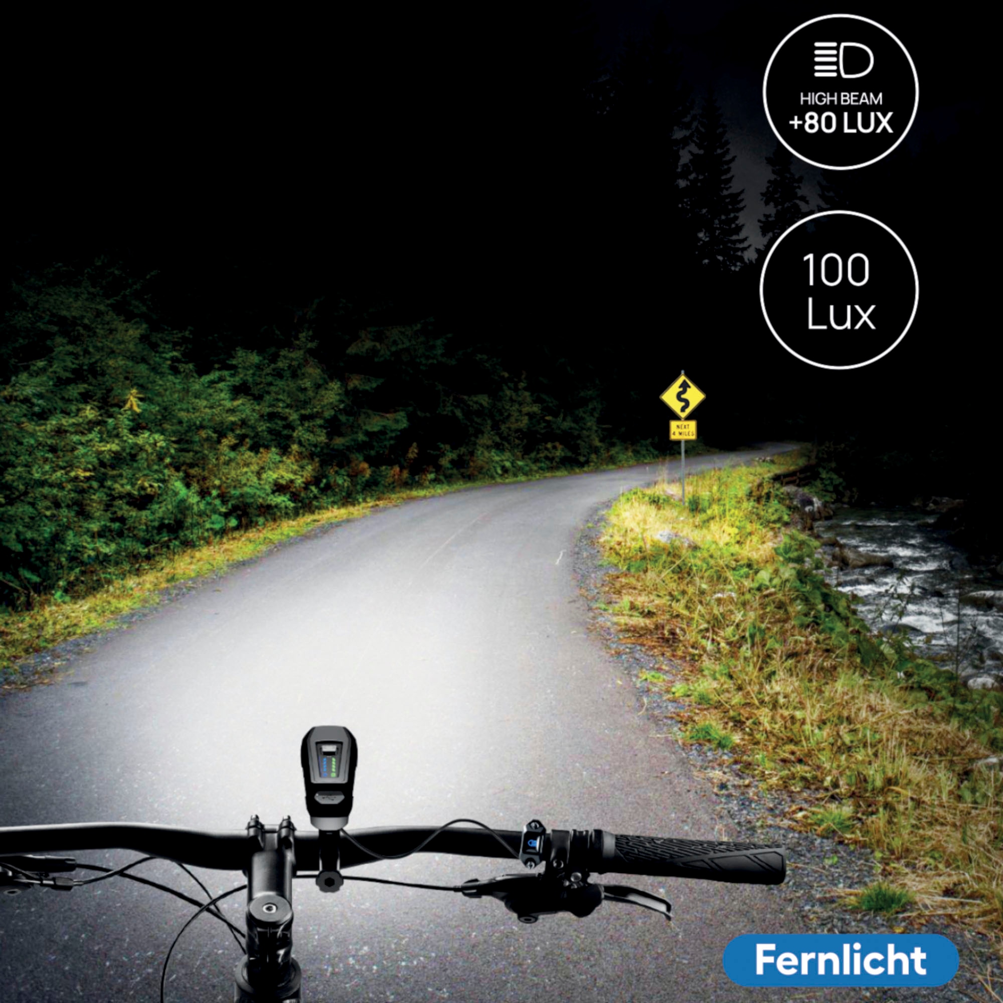 FISCHER Fahrrad Fahrrad-Frontlicht »LED-Akku Frontlicht 100 Lux Fernlicht«