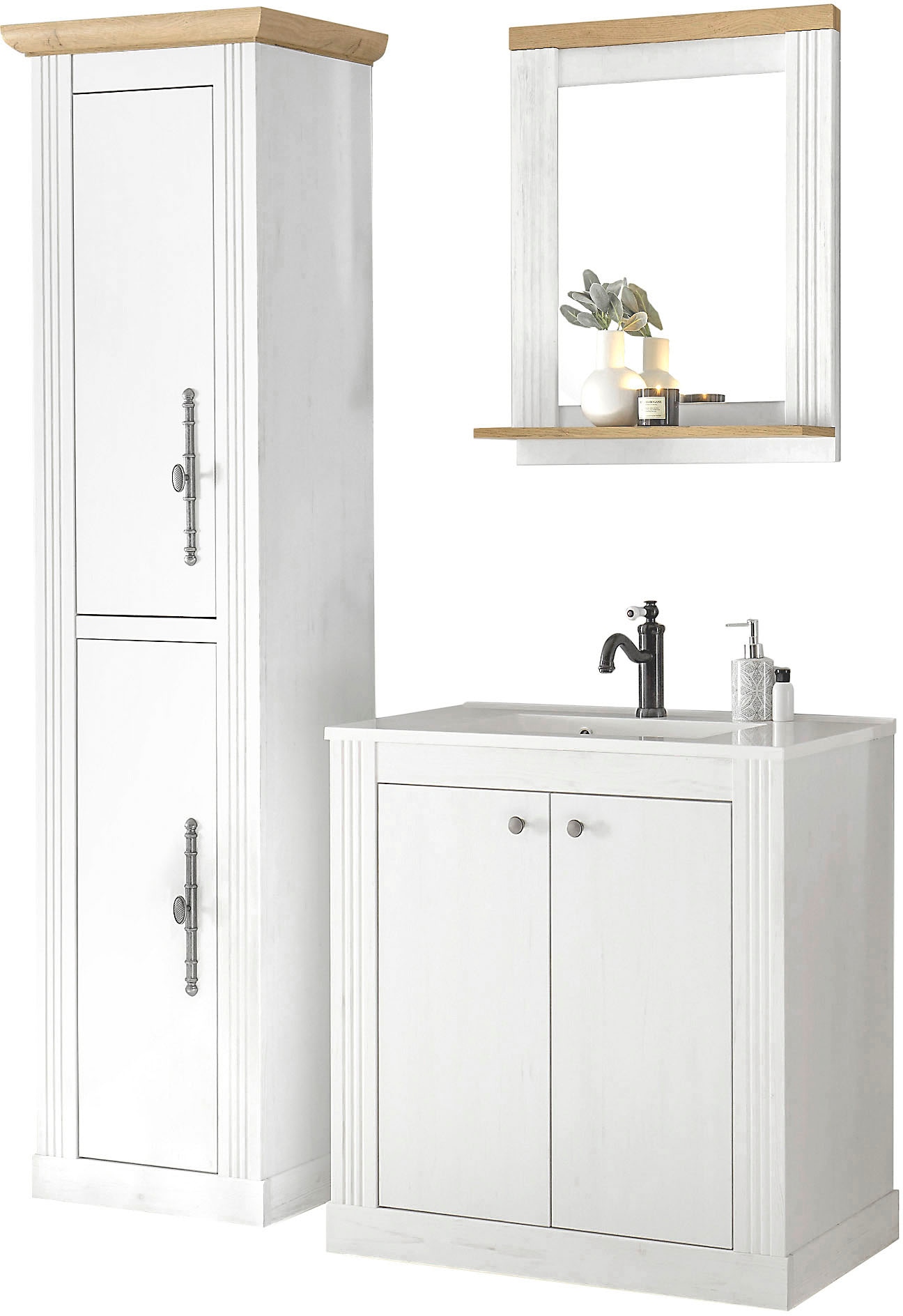 Home affaire Badmöbel-Set "WESTMINSTER, Bad im Landhausstil, 3-teiliges Bad günstig online kaufen