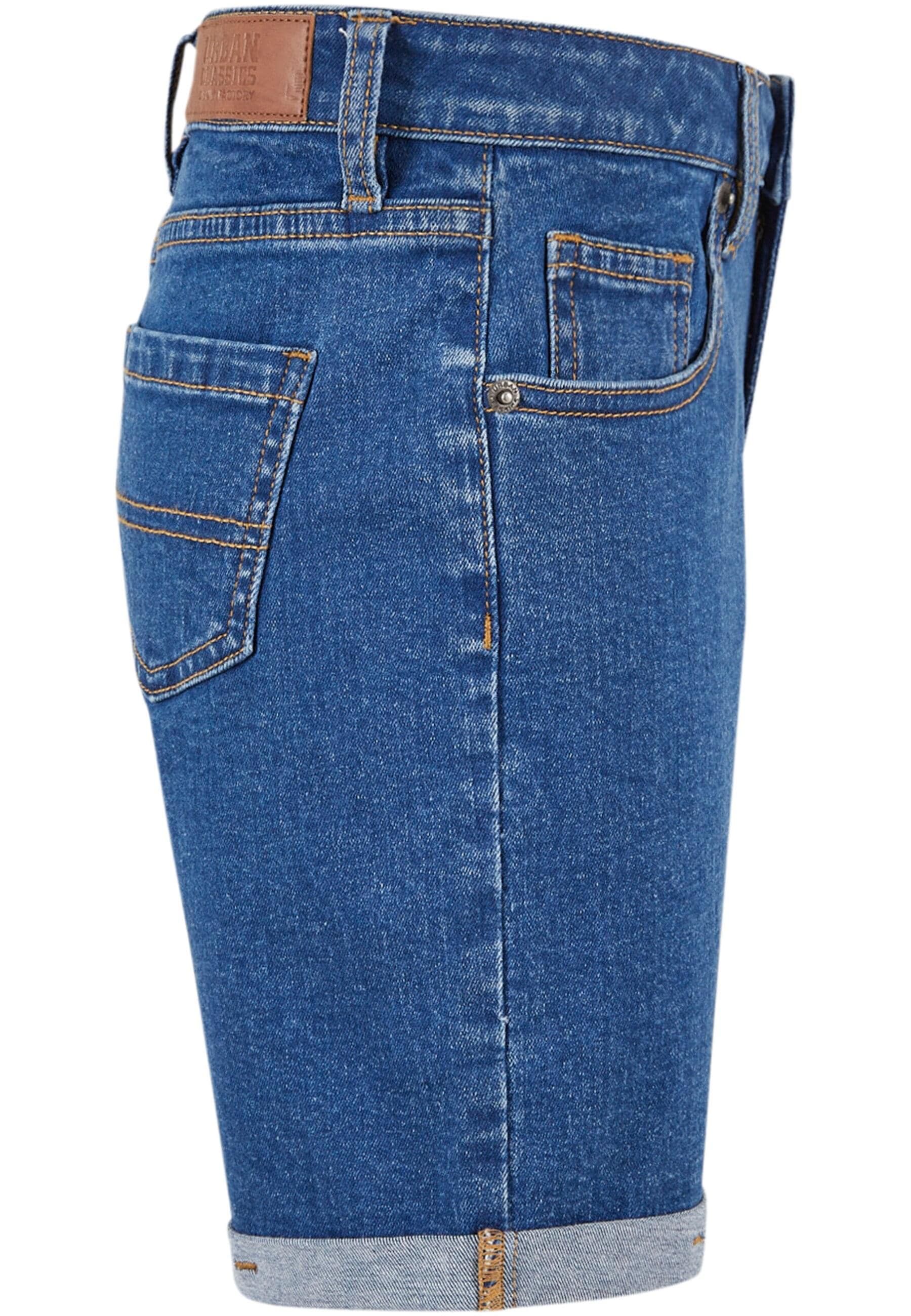 URBAN CLASSICS Shorts »Urban Classics Damen Girls Organic Stretch Denim 5 Pocket Shorts«, (1 tlg.)