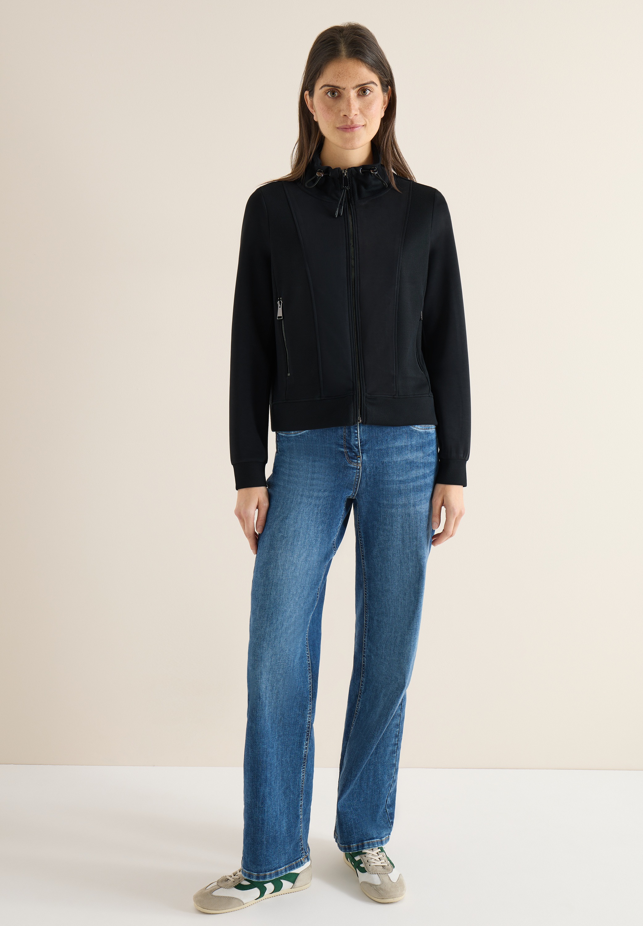 Cecil Women's Sweatshirt Jacket Black Size XL 2