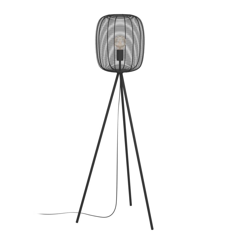 EGLO Stehlampe »RINROE«, 1 flammig-flammig, Stehleuchte, Standleuchte Dreibein, Metall in schwarz, Wohnzimmerlampe