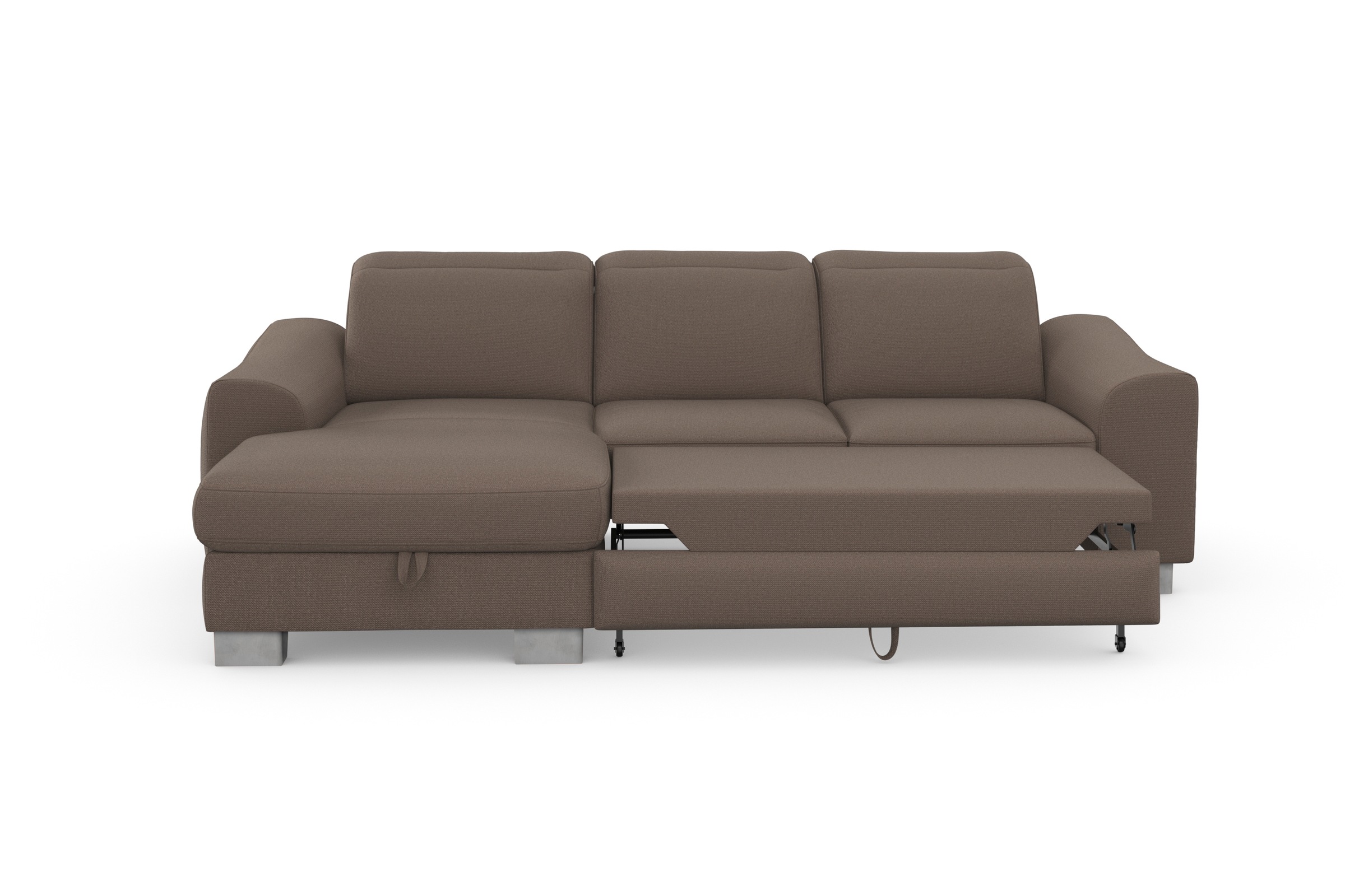 Thumbnail - sit&more Ecksofa "Dundee L-Form" mit Federkern und Edelstahlfüßen, wahlweise mit Kopfteilverstellung