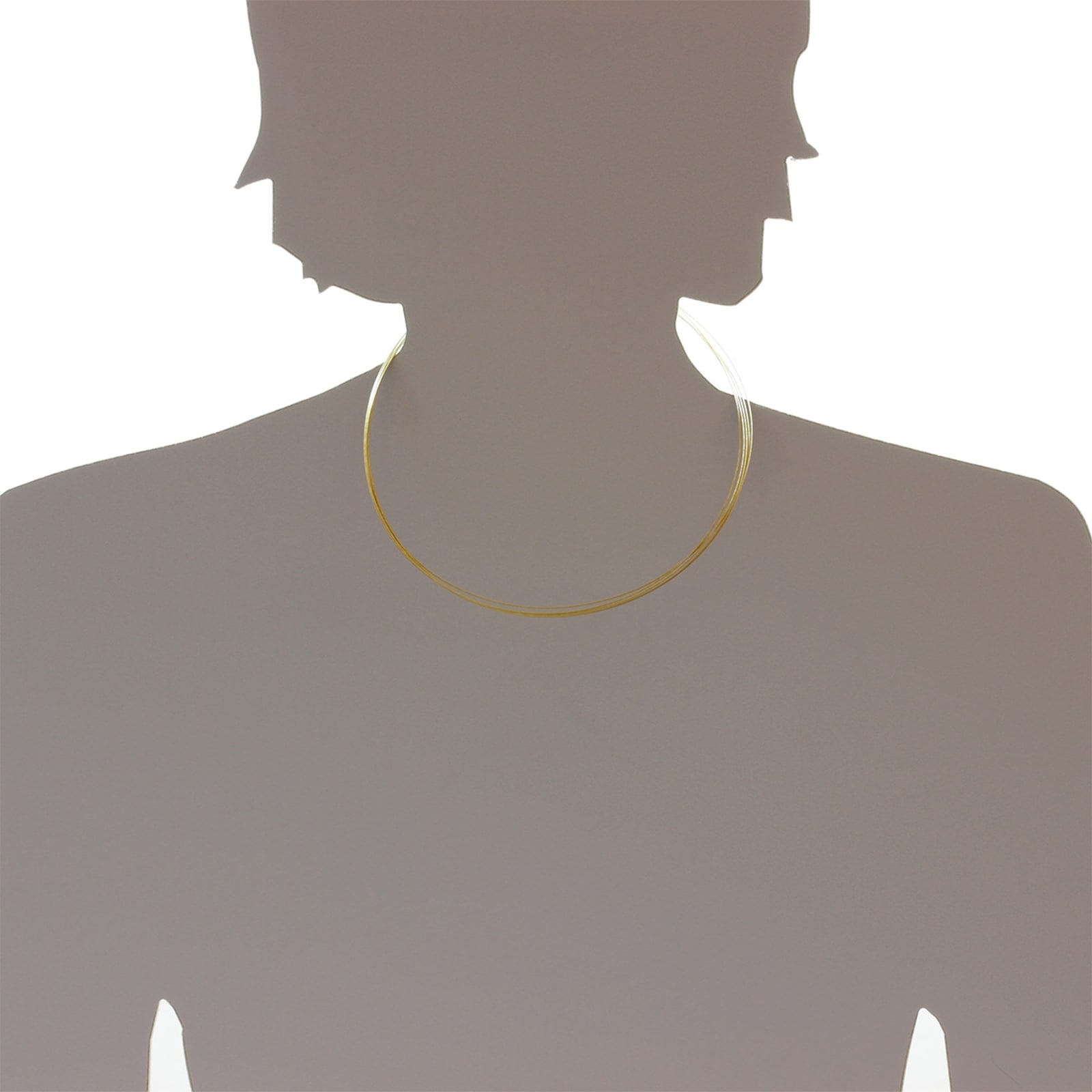 OSTSEE-SCHMUCK Halsreif »- Nyloncollier 5-reihig -goldfarben- - Edelstahl -,«