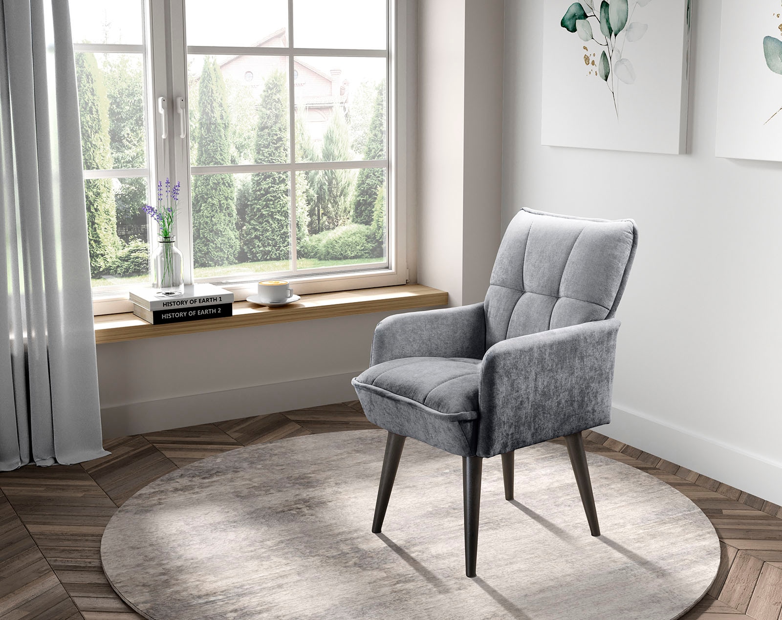 exxpo - sofa fashion Esszimmerstuhl »Mocca« () Armlehnenstuhl, bequem gepolstert