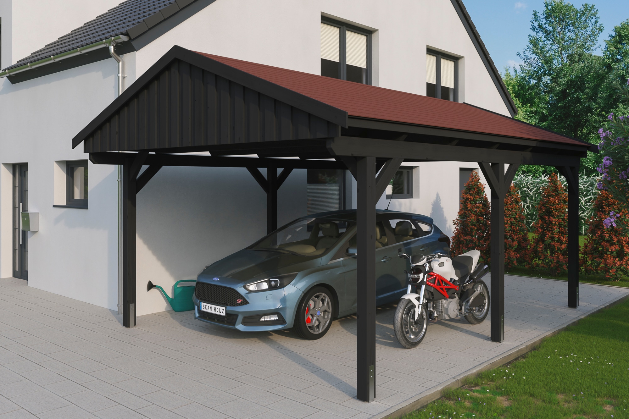 Skanholz Einzelcarport »Fichtelberg«, 379 cm, Anthrazit