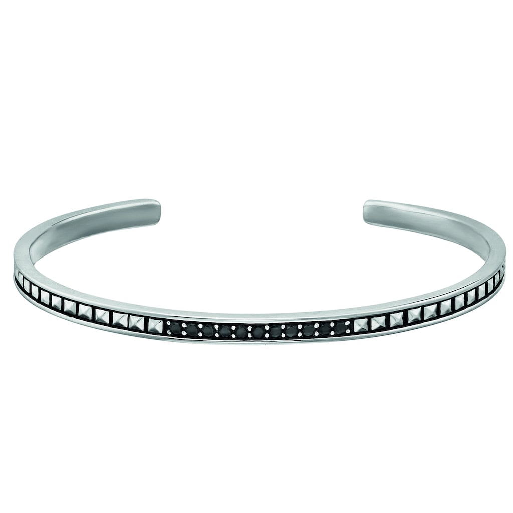 CAÏ Armreif »925/- Sterling Silber Spinell schwarz«