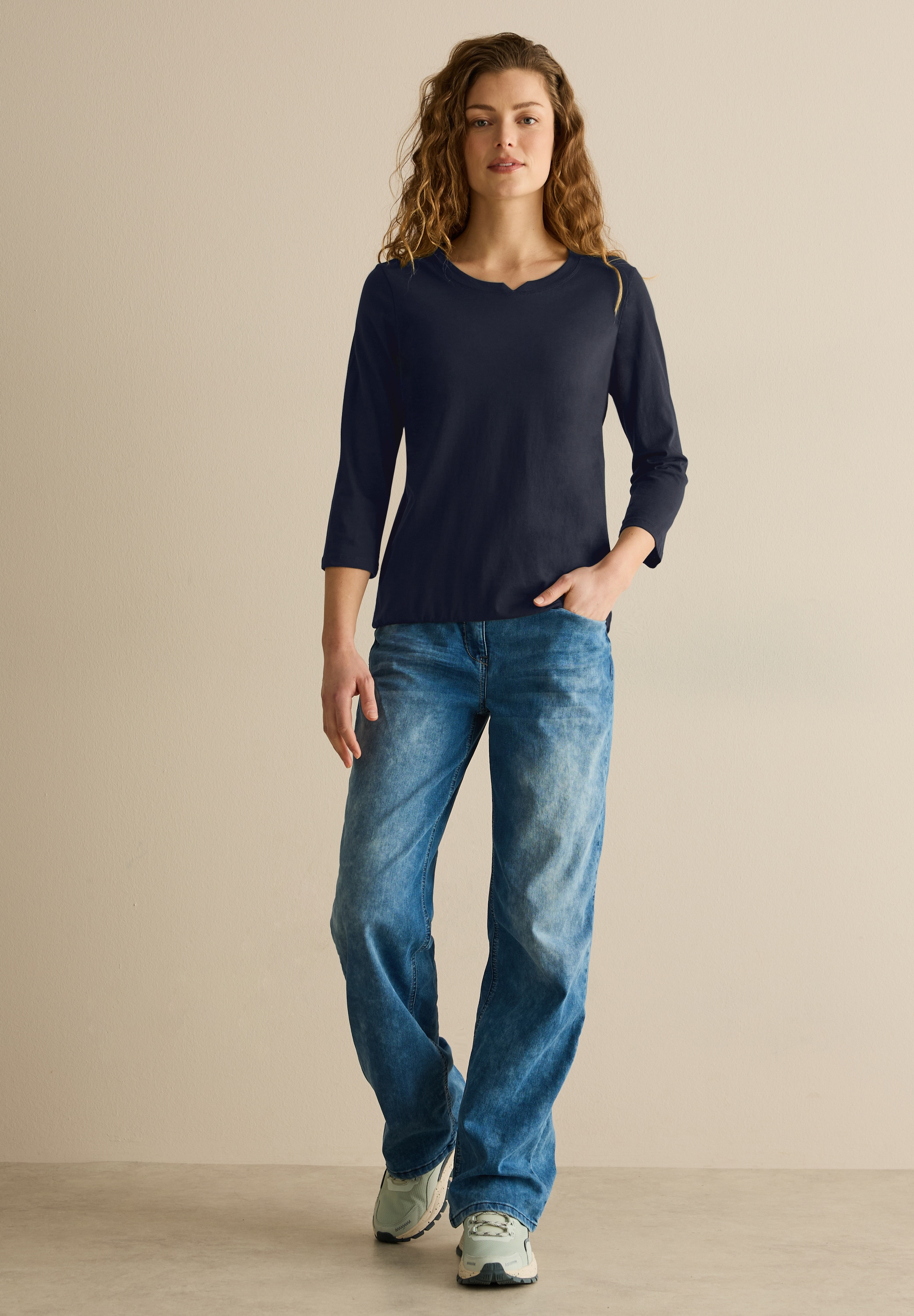 Cecil 3/4-Arm-Shirt, aus reiner Baumwolle