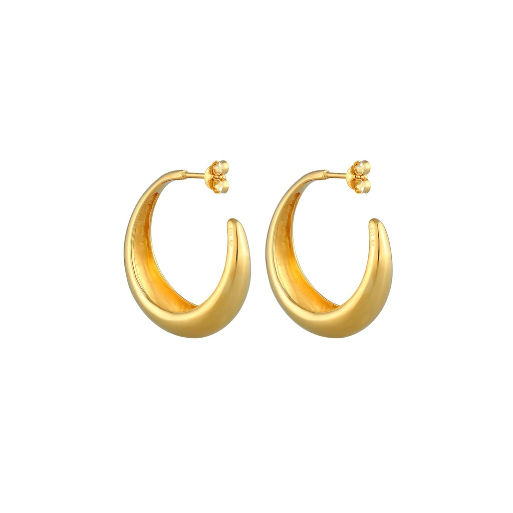 Elli Paar Creolen »Creolen Hänger Chunky Hoops Basic Cool 925 Silber«