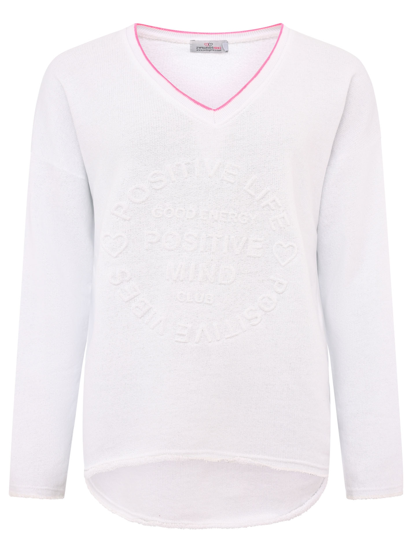 Sweatshirt »Sweatshirt Positive Mind mit Neonkante«, V-Ausschnitt Sweatshirt im...