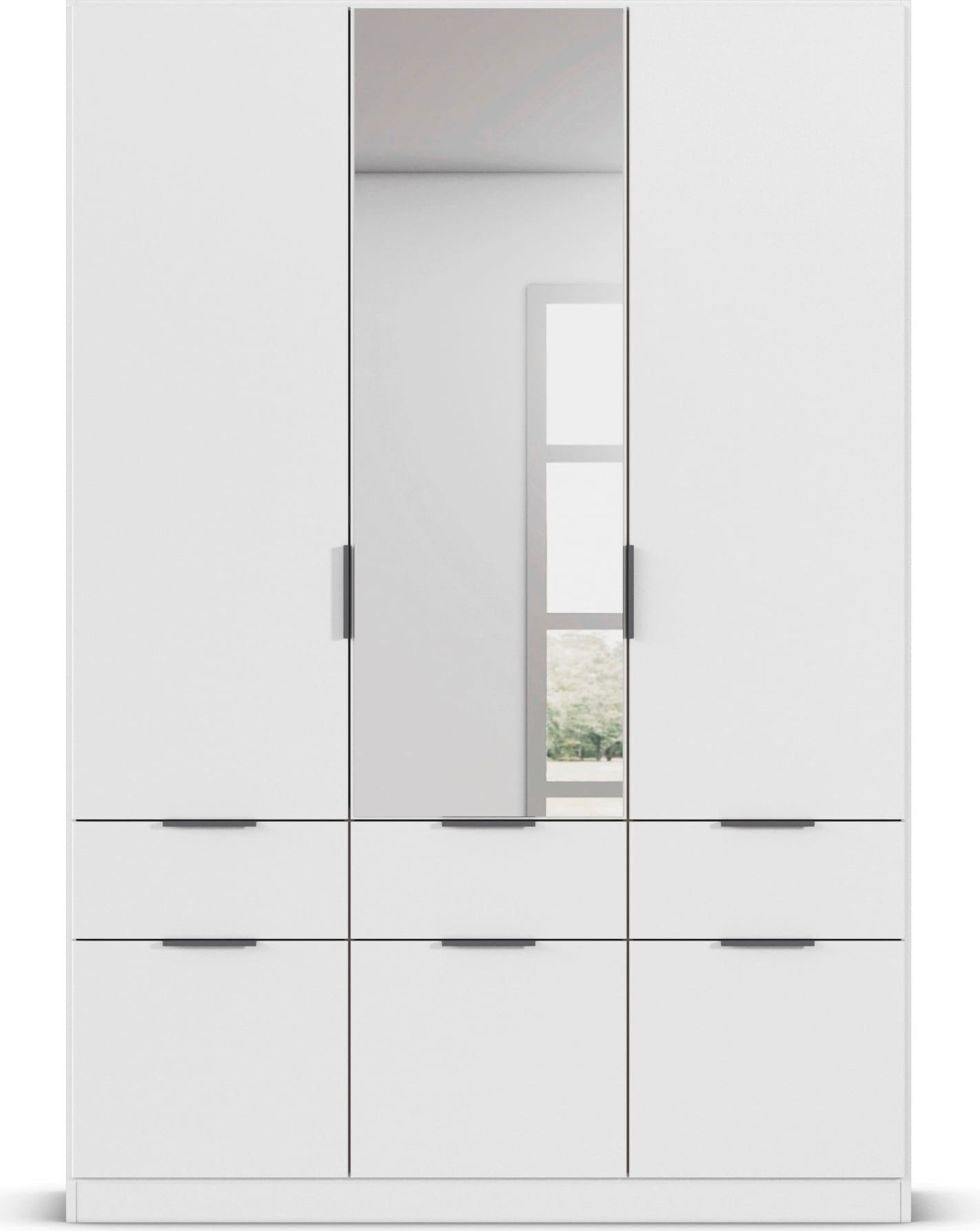 rauch Kleiderschrank »Kleiderschrank Schrank Garderobe Wäscheschrank DUNDEE«, (mit 3 Griff-Varianten), Schubladen in zwei Höhen, optional mit Spiegel MADE IN GERMANY