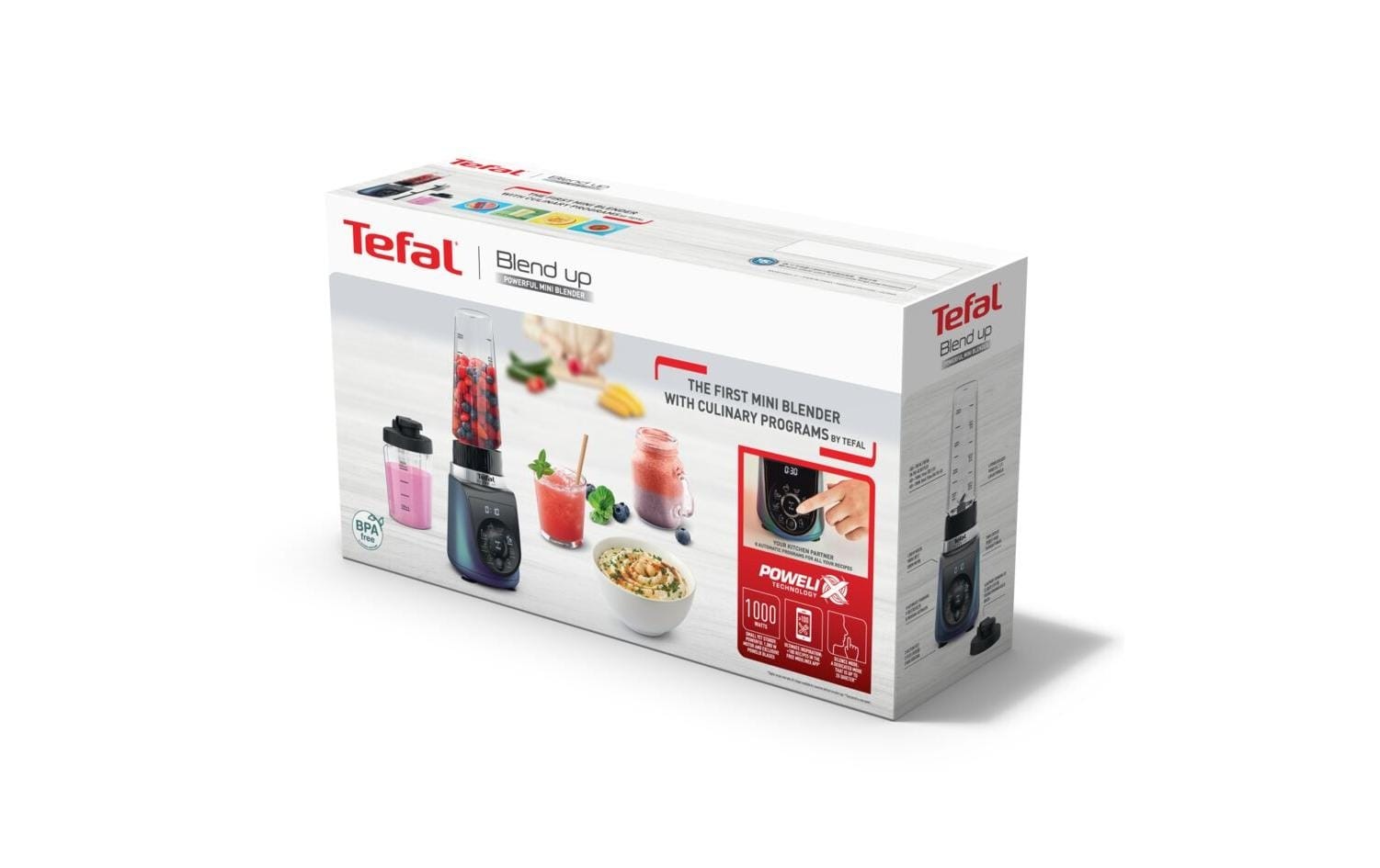 Tefal Standmixer »BL19H4 Blend Up« 1000 W 8 automatische Programme, kompakt, Silence-Modus